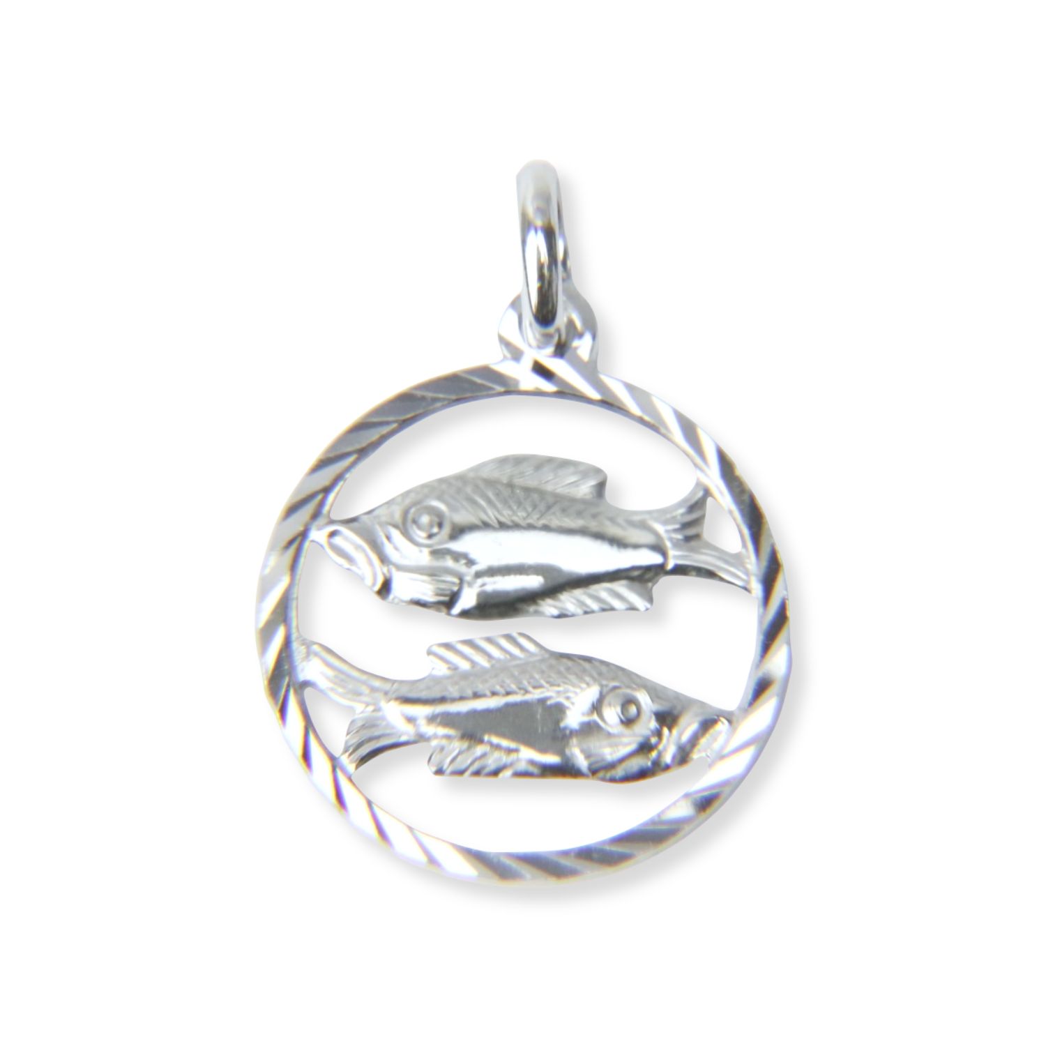 Schmidt Anhänger Sternzeichen Fische, 925 Silber, Ø 15mm, silberfarben