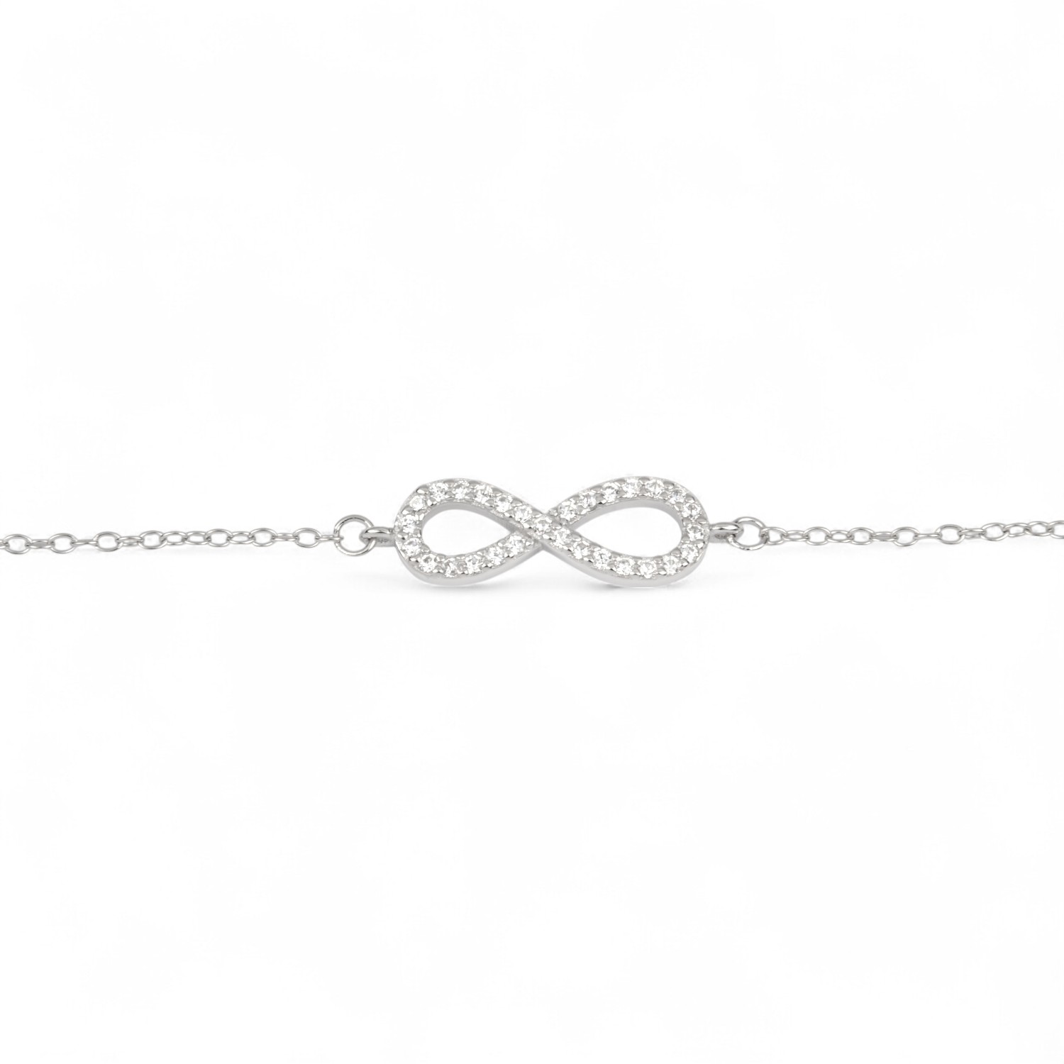 Schmidt Armband Unendlichzeichen 925 Silber mit Zirkonia für Damen, 19cm Armschmuck in Silberfarben