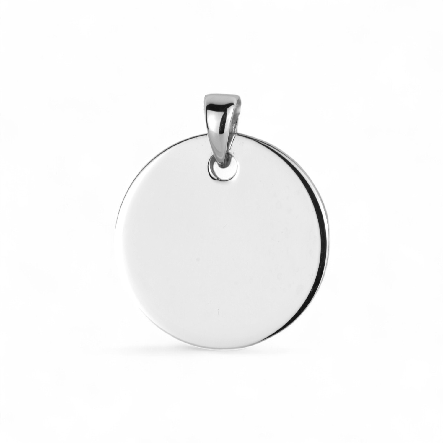 Schmidt Gravurplatte aus 925 Silber für Herren und Damen, Ø 12mm, silberfarbener Anhänger