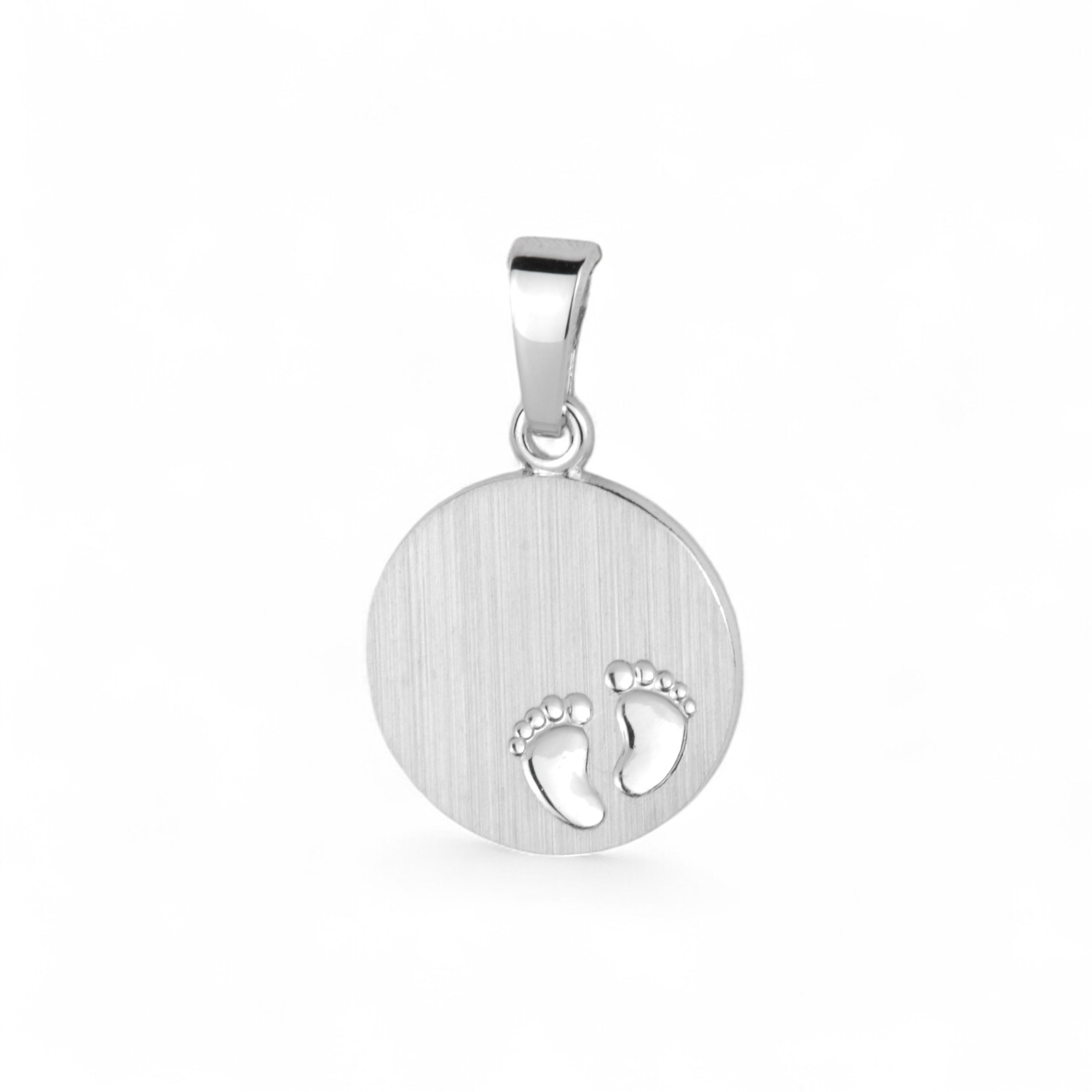 Schmidt Gravurplatte Ø 12mm aus 925 Silber für Damen und Kinder, silberfarbener Anhänger
