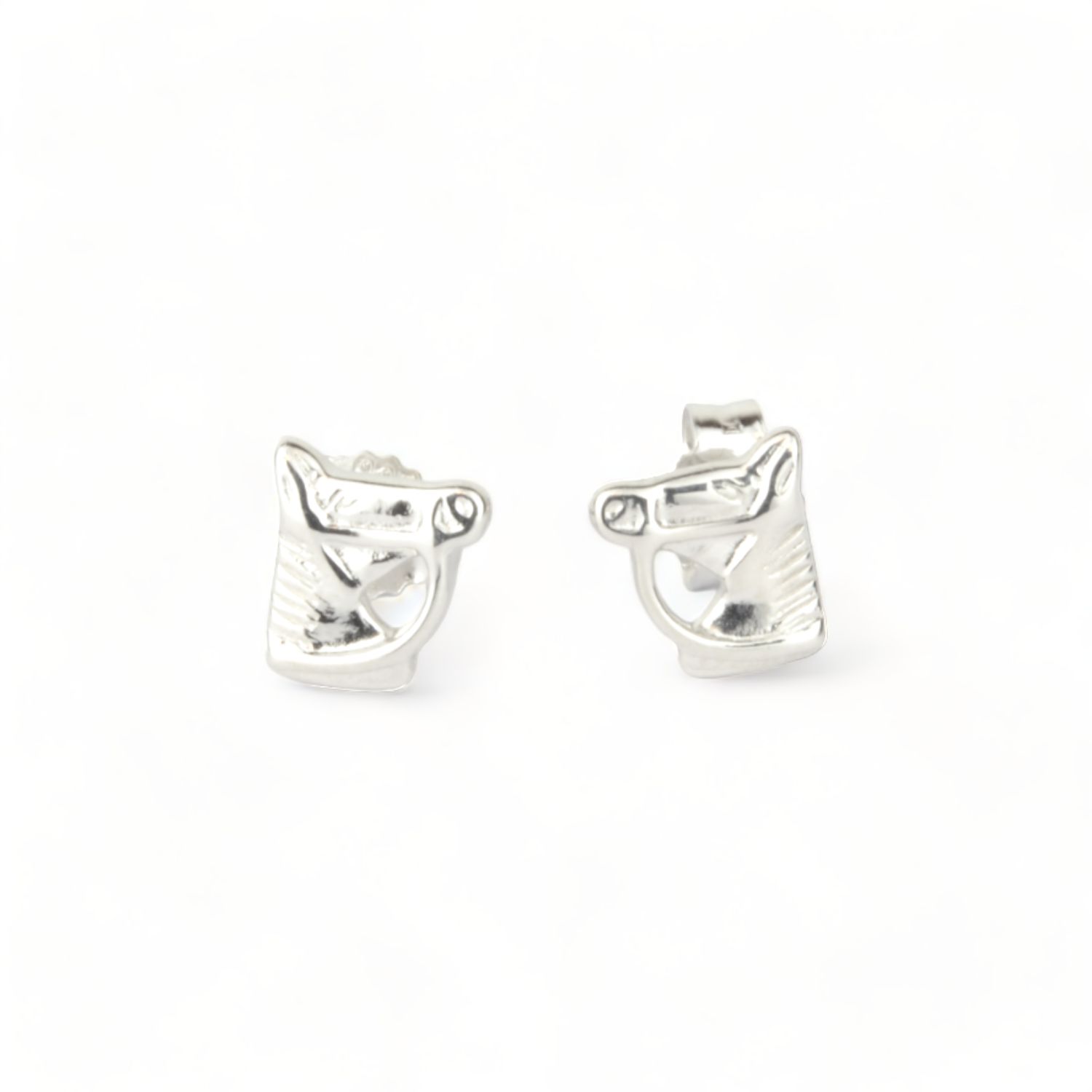 Schmidt Ohrstecker Pferdeköpfe aus 925 Silber für Kinder, 6,6mm, silberfarben, idealer Ohrschmuck