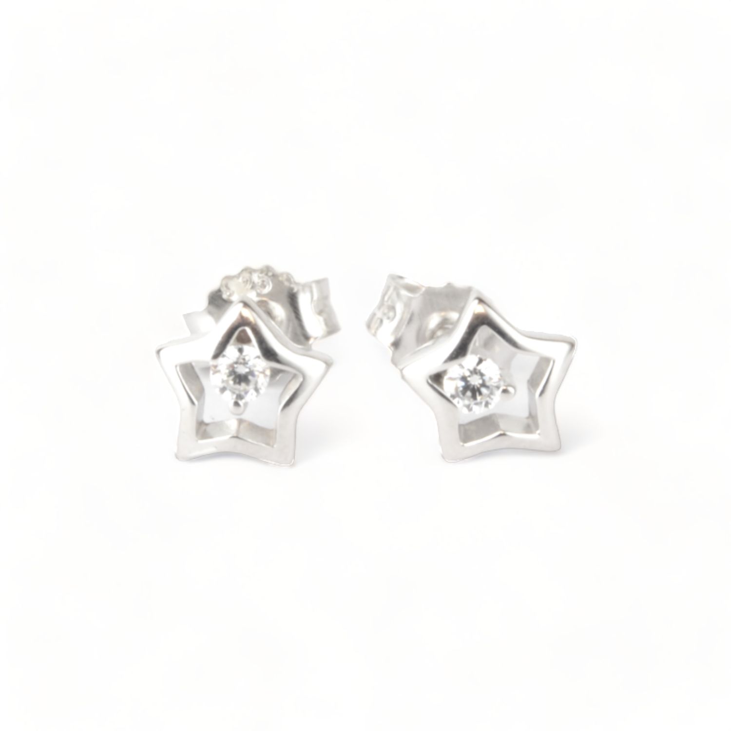 Schmidt Kinderohrstecker Sterne, 925 Silber mit Zirkonia, 5,8mm - Silber