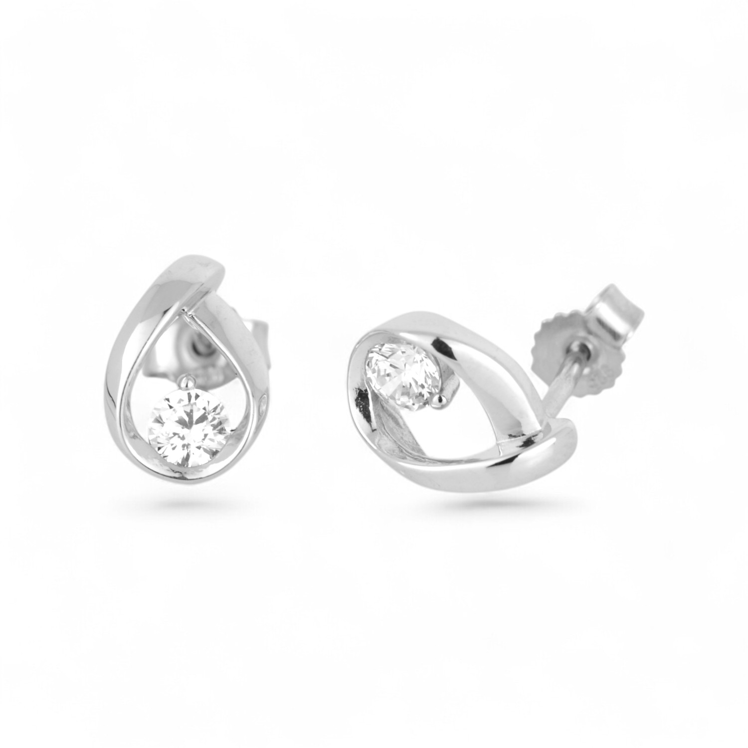 Schmidt Damen Ohrstecker aus 925 Silber mit Zirkonia, silberfarben, 10,2x7mm, eleganter Ohrschmuck