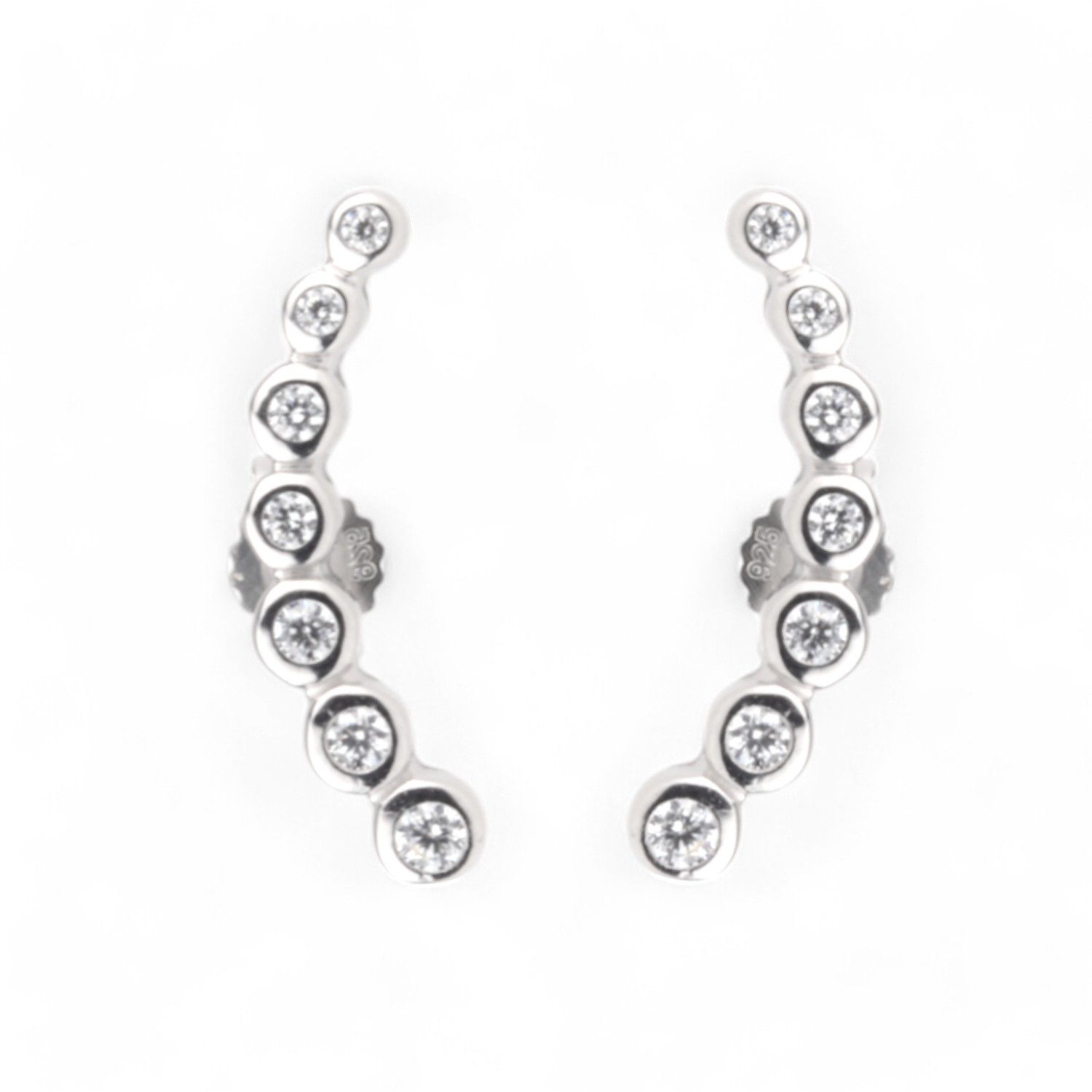 Schmidt Ohrstecker Damen aus 925 Silber mit Zirkonia, silberfarben, 17.8mm Ohrschmuck