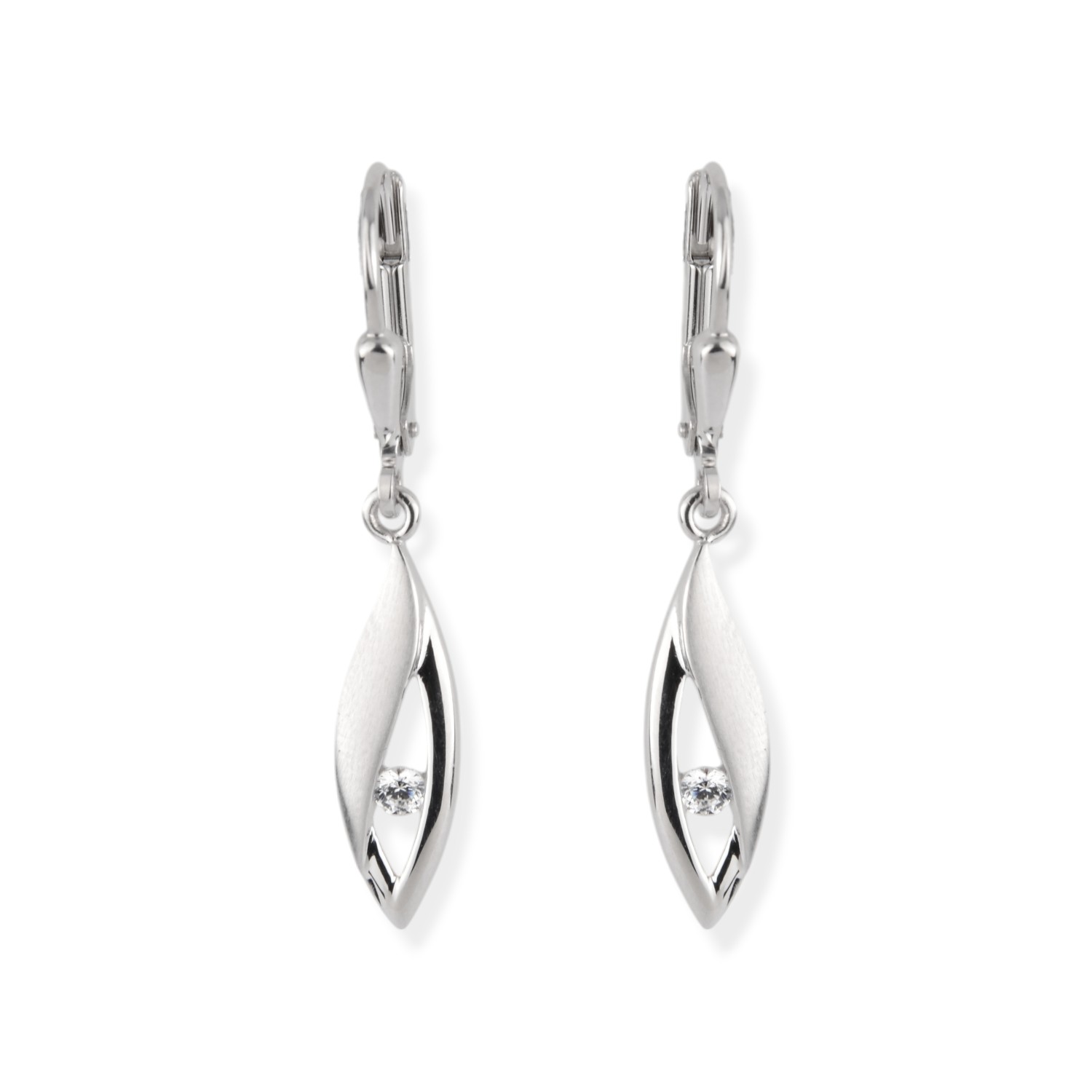 Schmidt Ohrhänger Damen aus 925 Silber mit Zirkonia, silberfarben, 5,5x34mm, eleganter Ohrschmuck