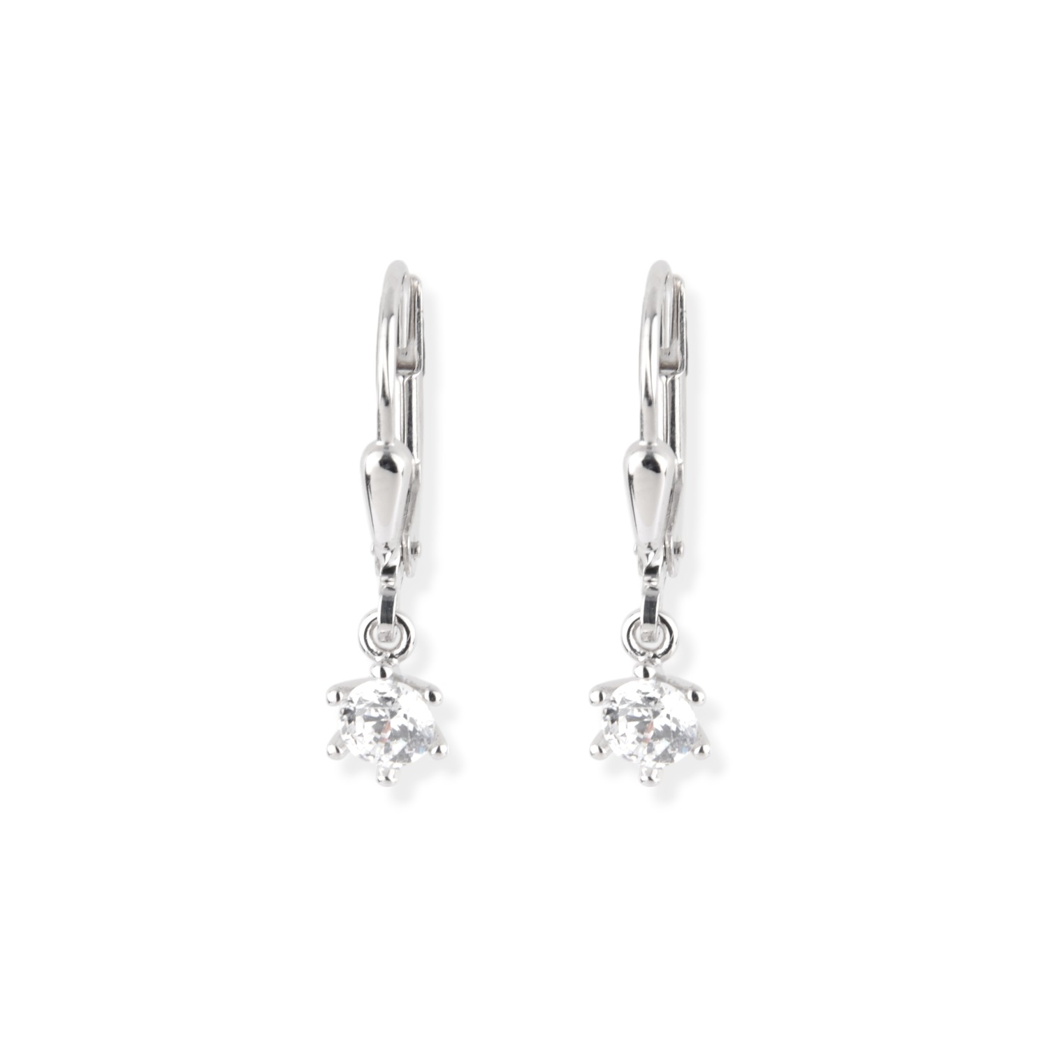 Schmidt Ohrhänger aus 925 Silber mit Zirkonia für Damen, 5x21mm, eleganter Ohrschmuck in Silberfarben