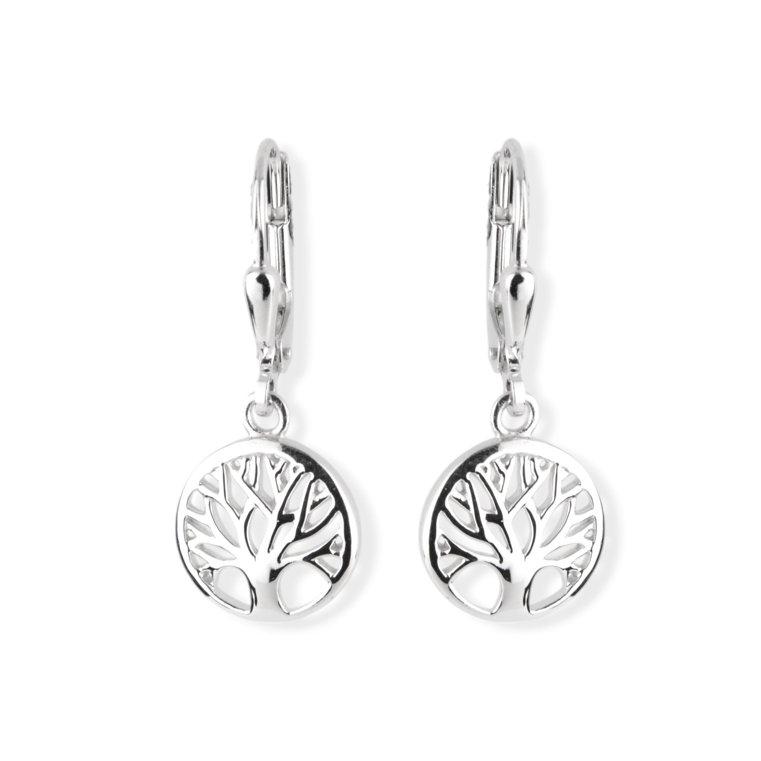 Schmidt Ohrhänger Lebensbaum aus 925 Silber für Damen, silberfarben, 10,7x26mm, eleganter Ohrschmuck