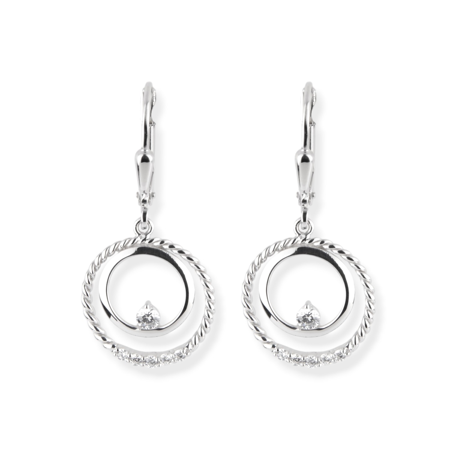 Schmidt Ohrhänger Damen aus 925 Silber mit Zirkonia, silberfarben, 14,3x30,5mm, eleganter Ohrschmuck
