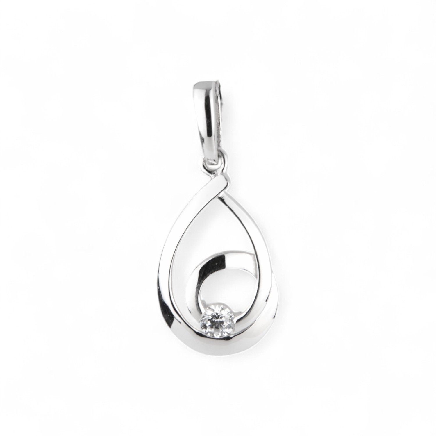 Schmidt Damen Anhänger aus 925 Silber mit Zirkonia, silberfarben, 10,4x24,5mm