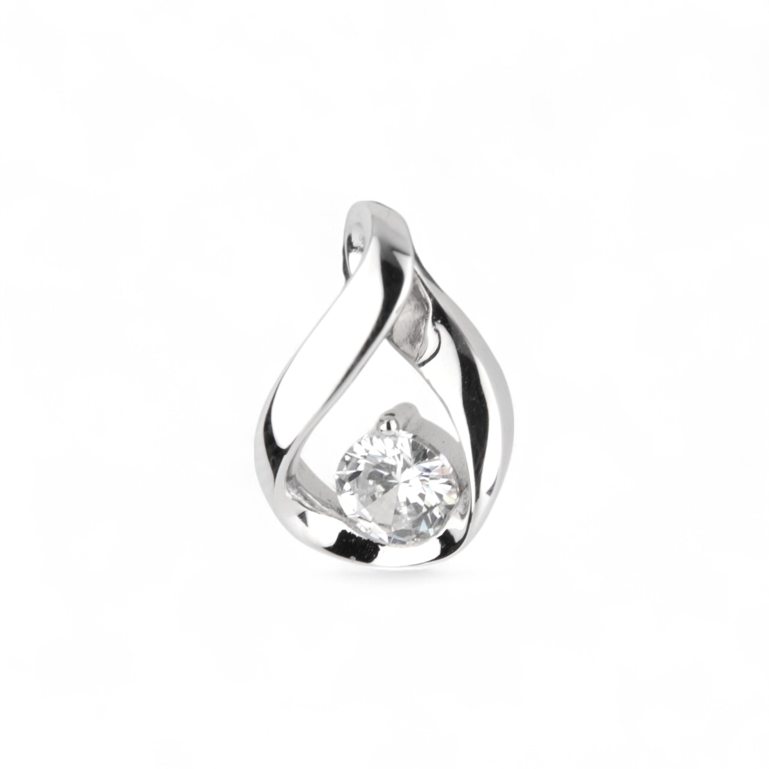 Schmidt Damen Anhänger aus 925 Silber mit Zirkonia, silberfarben, 9x14mm, elegantes Schmuckstück