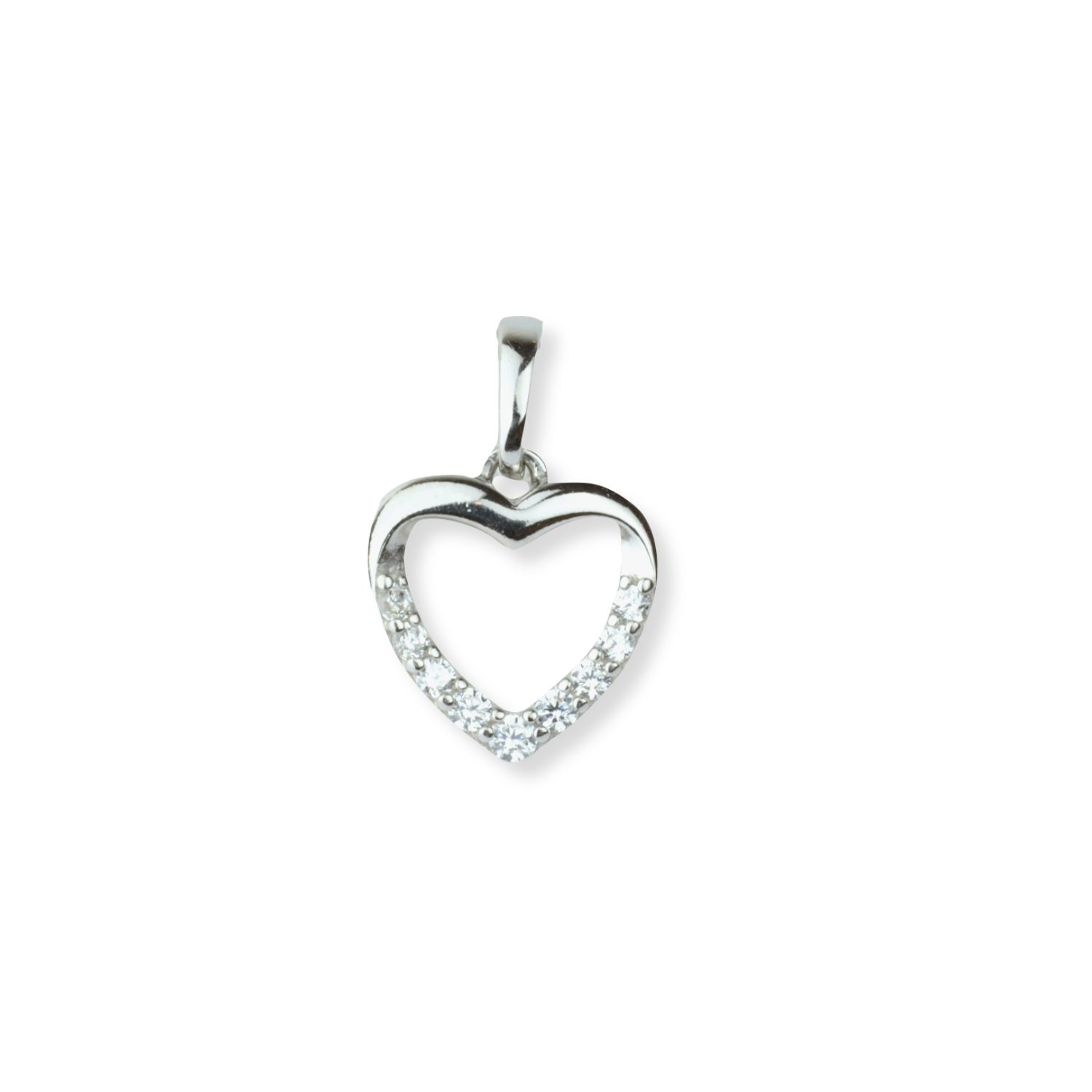 Herzanhänger aus 925er Silber für Damen mit Zirkonia - Schmidt, ca. 11mm, silberfarben