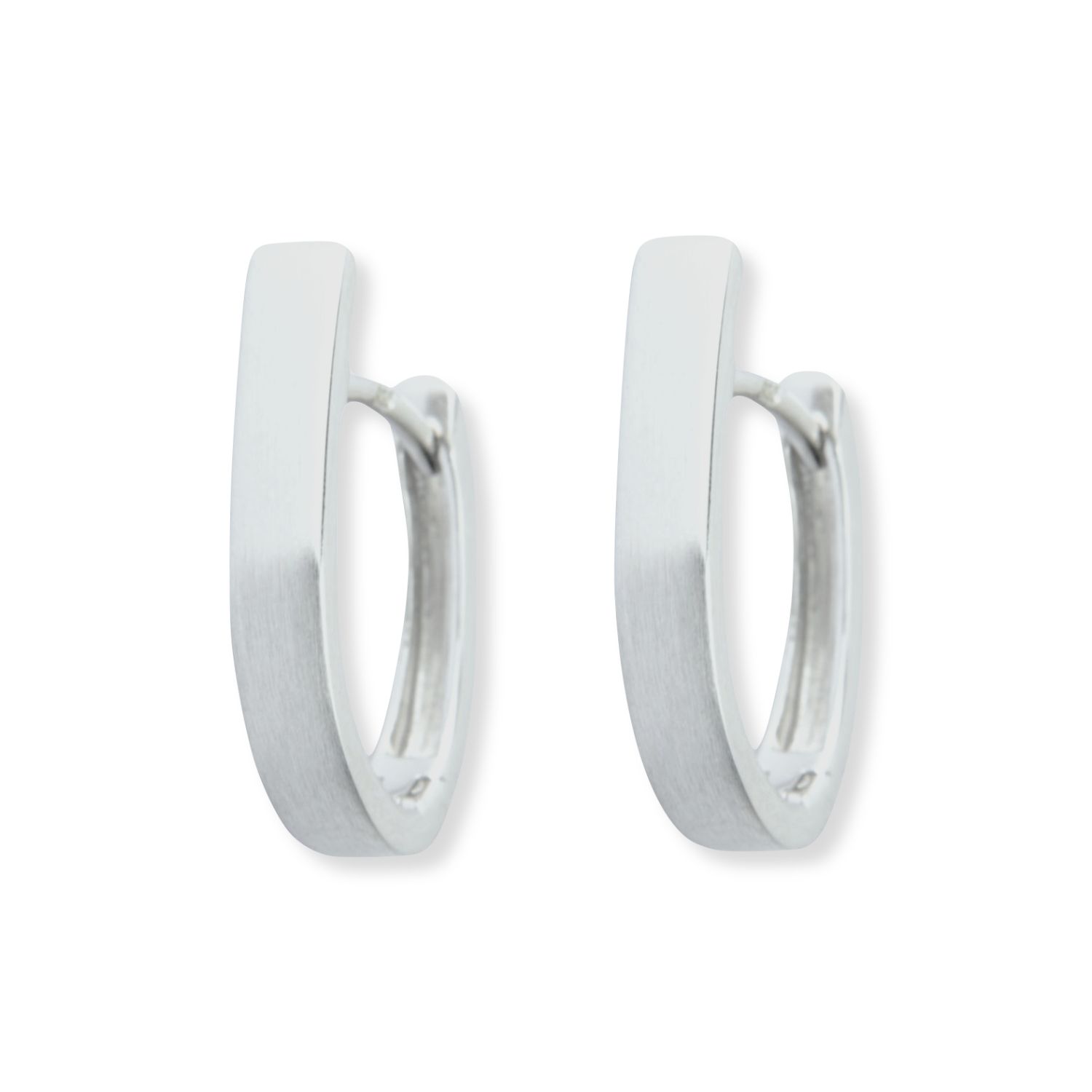 Schmidt Silber Creolen Oval 17,3mm matt gebürstet für Damen aus 925er Silber