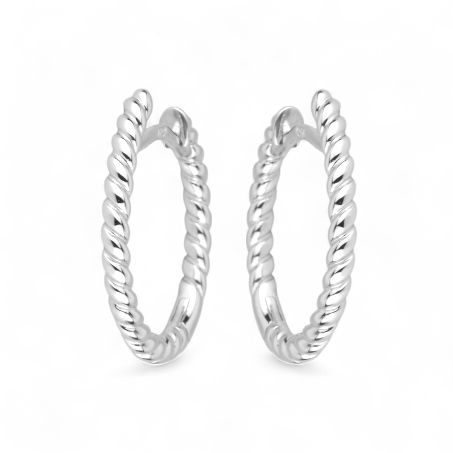 Schmidt Creole Kordel Ohrschmuck Damen aus 925 Silber, silberfarben, 16,8x1,8mm