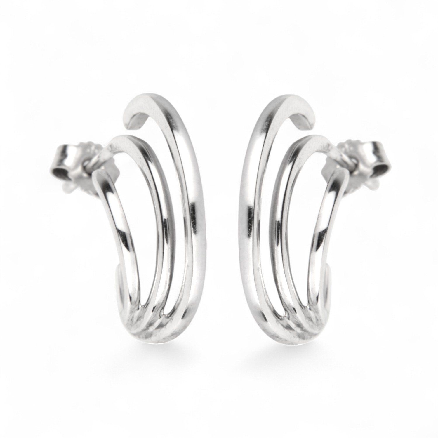 Schmidt Creole/Ohrstecker 925 Silber für Damen, 18x5,4mm, eleganter Ohrschmuck in Silberfarben