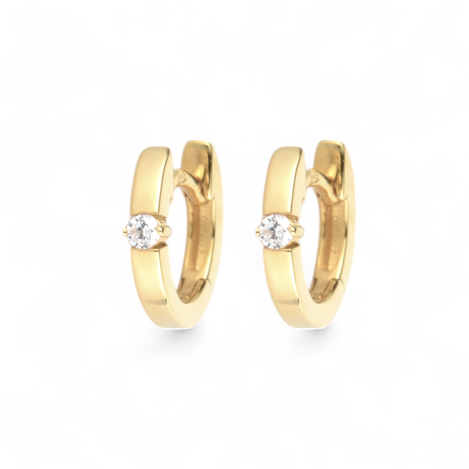Schmidt Creole vergoldet mit Zirkonia für Damen, 10x2,5mm, aus 925 Silber, goldfarben, eleganter Ohrschmuck