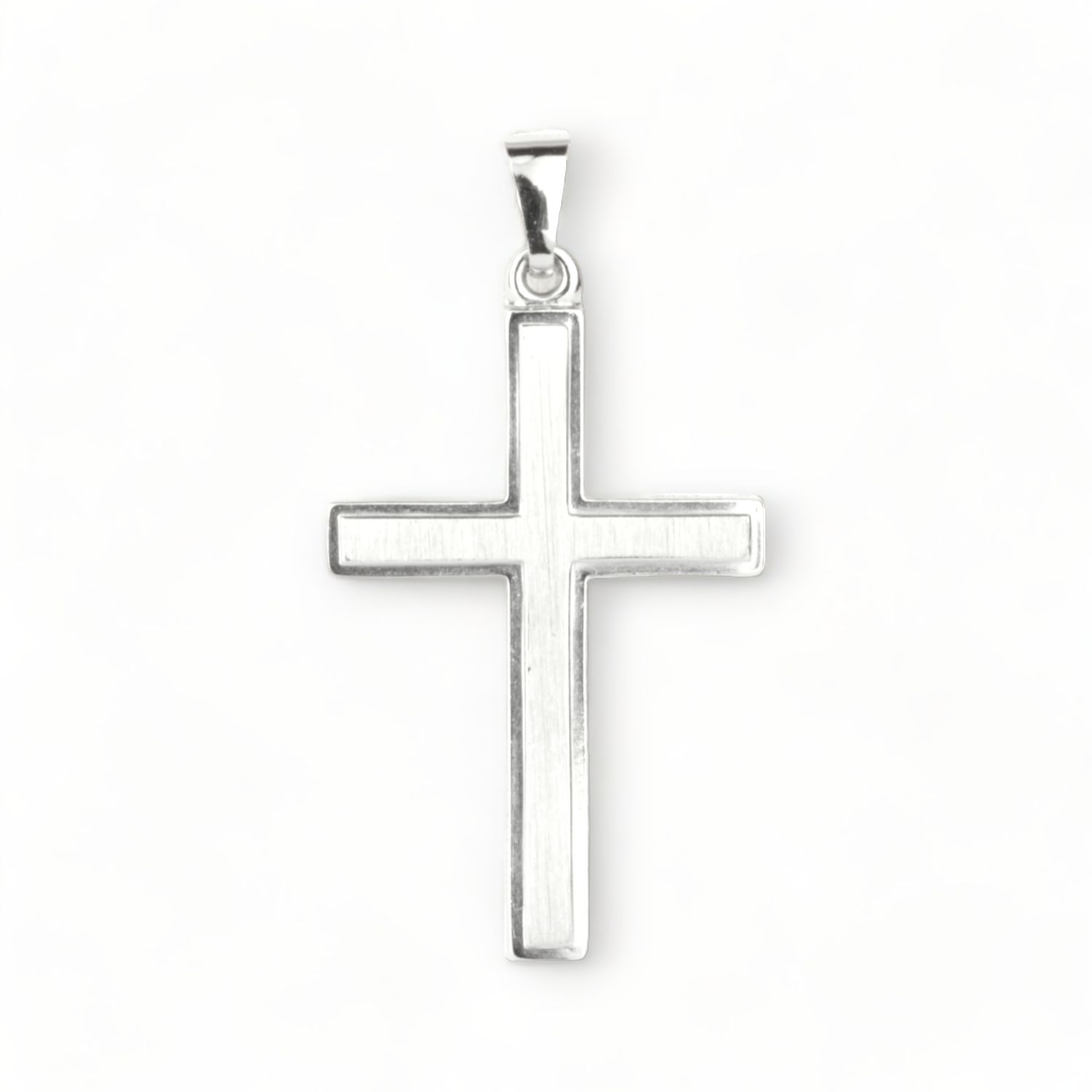 Schmidt Herren Kreuz Anhänger aus 925 Silber, 28,4x19,1mm, silberfarben, stilvolles Schmuckstück