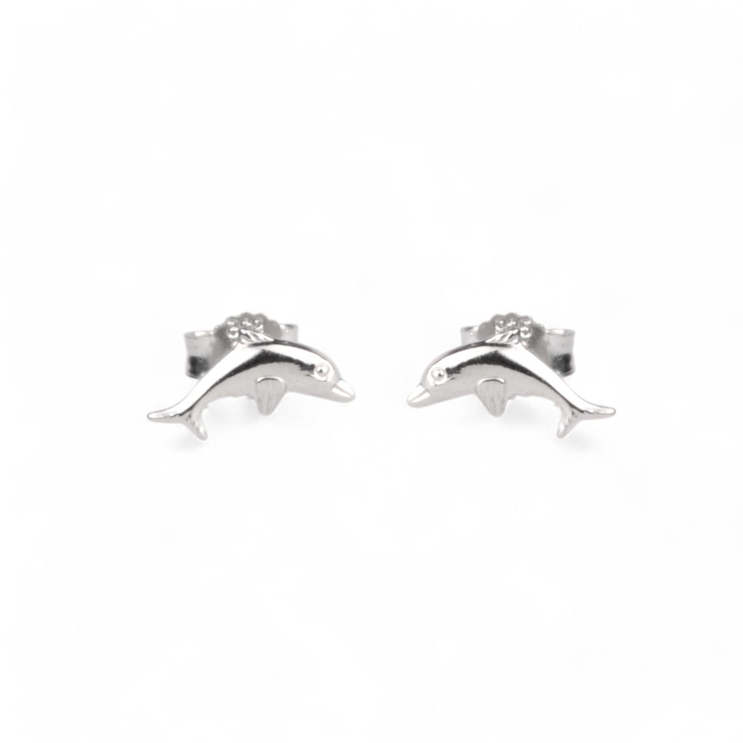 Schmidt Delfin Ohrstecker aus 925 Silber für Kinder, silberfarben, 4,2 x 9,6 mm Ohrschmuck