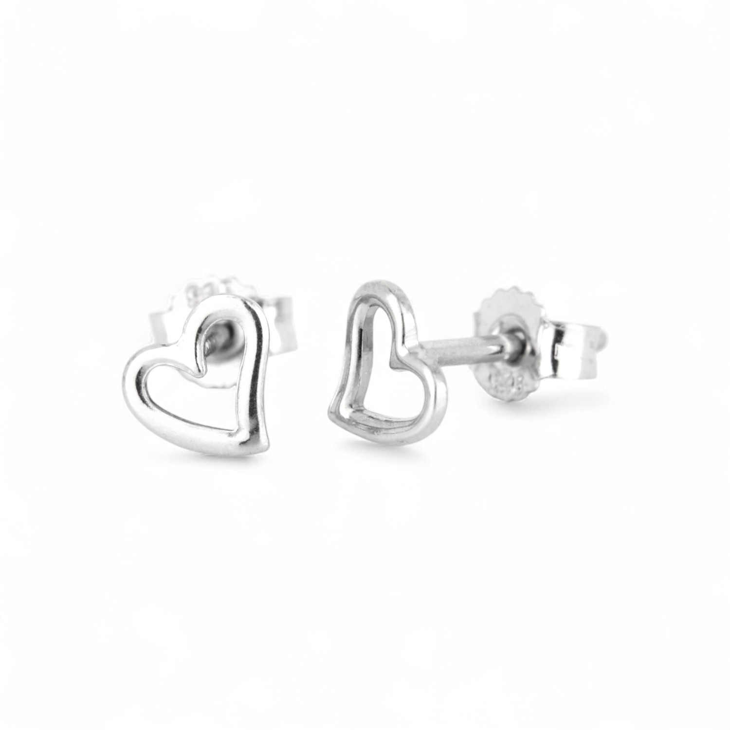 Schmidt Ohrstecker Herz aus 925 Silber für Damen, 5,6mm, eleganter Ohrschmuck in Silberfarben