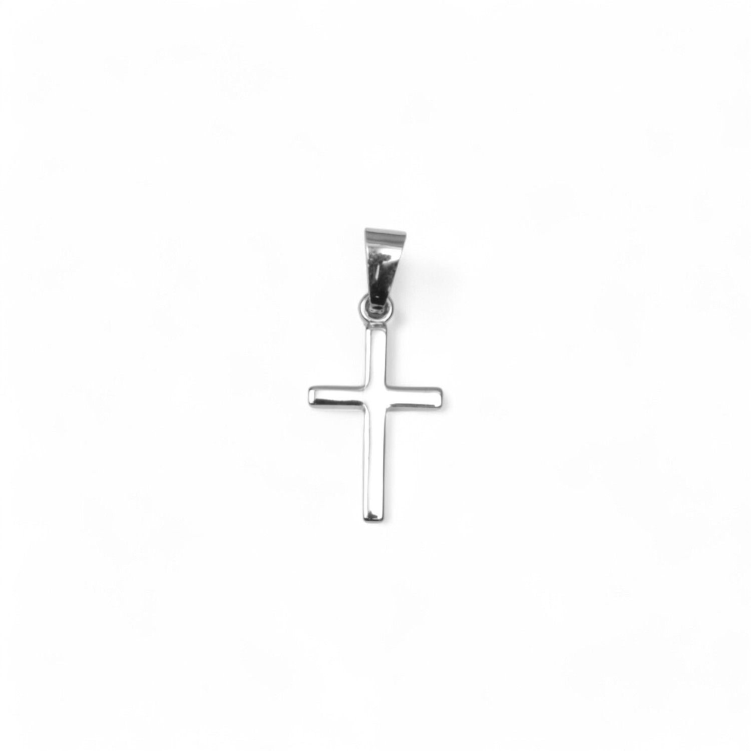 Schmidt Kreuz Anhänger aus 925 Silber für Damen, Herren und Kinder, 17,3x10mm, silberfarben
