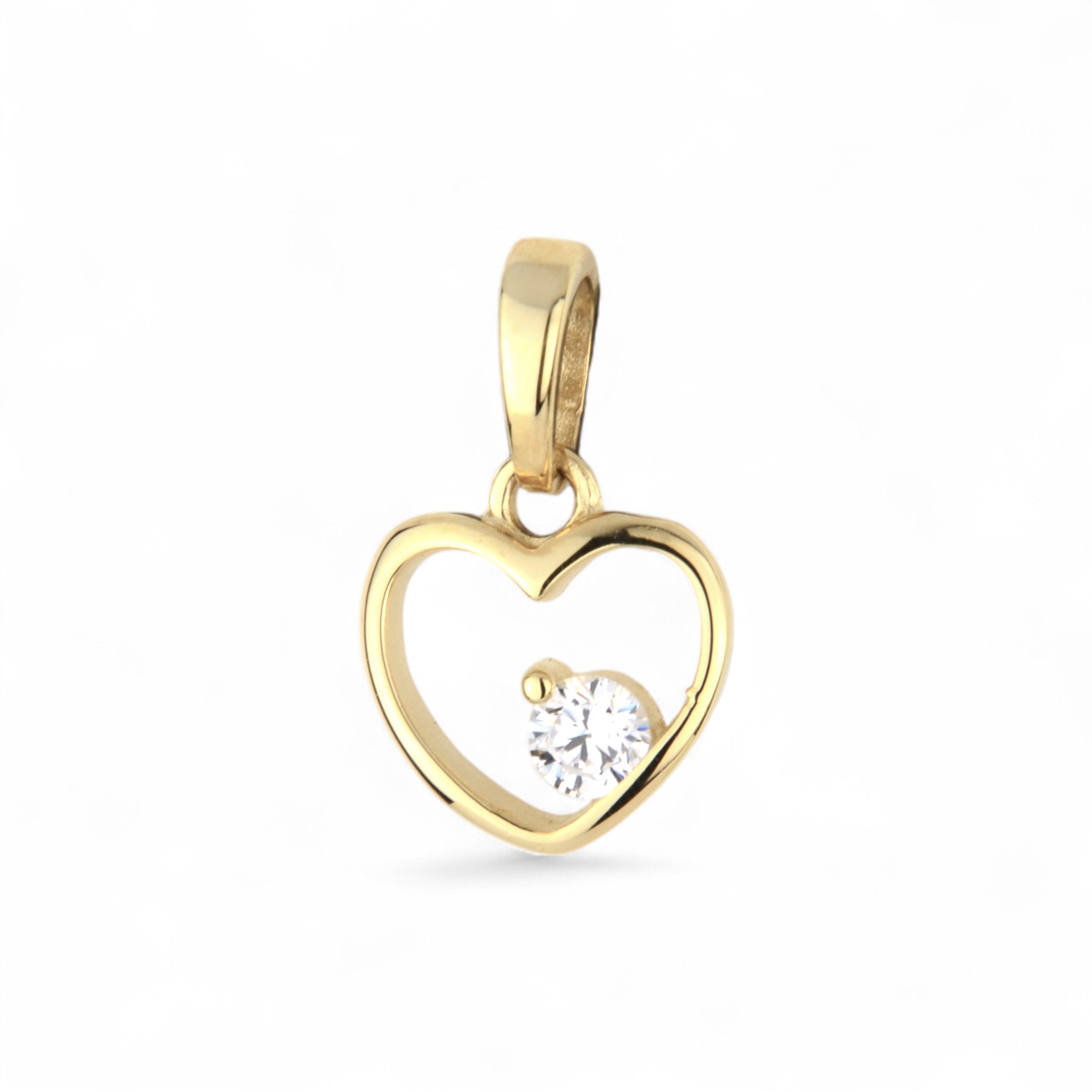 Schmidt Anhänger Herz aus 333 Gold für Damen und Kinder mit Zirkonia, goldfarben, 13,2x8mm