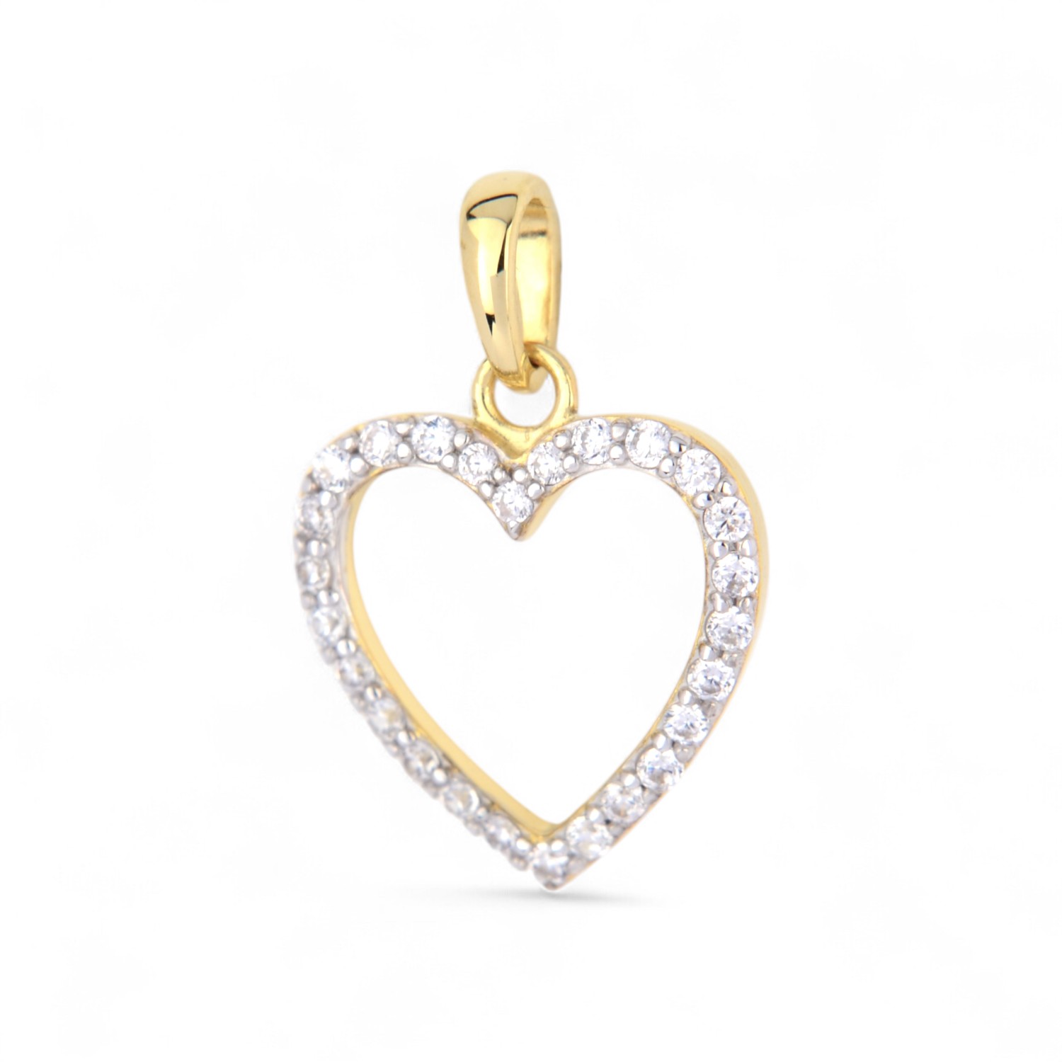 Schmidt Anhänger Herz aus 333 Gold mit Zirkonia für Damen, gold- und silberfarben, 18,9x12,8mm