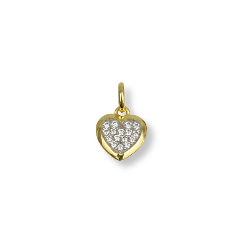 Schmidt Herz Anhänger für Damen aus 333 Gold mit Zirkonia, 9mm, goldfarben, eleganter Schmuck für jeden Anlass