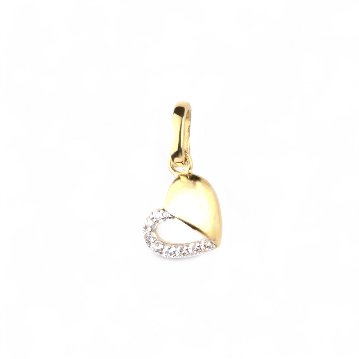Schmidt Anhänger Herz aus 333 Gold für Damen mit Zirkonia, 9x9mm, goldfarben, elegantes Schmuckstück