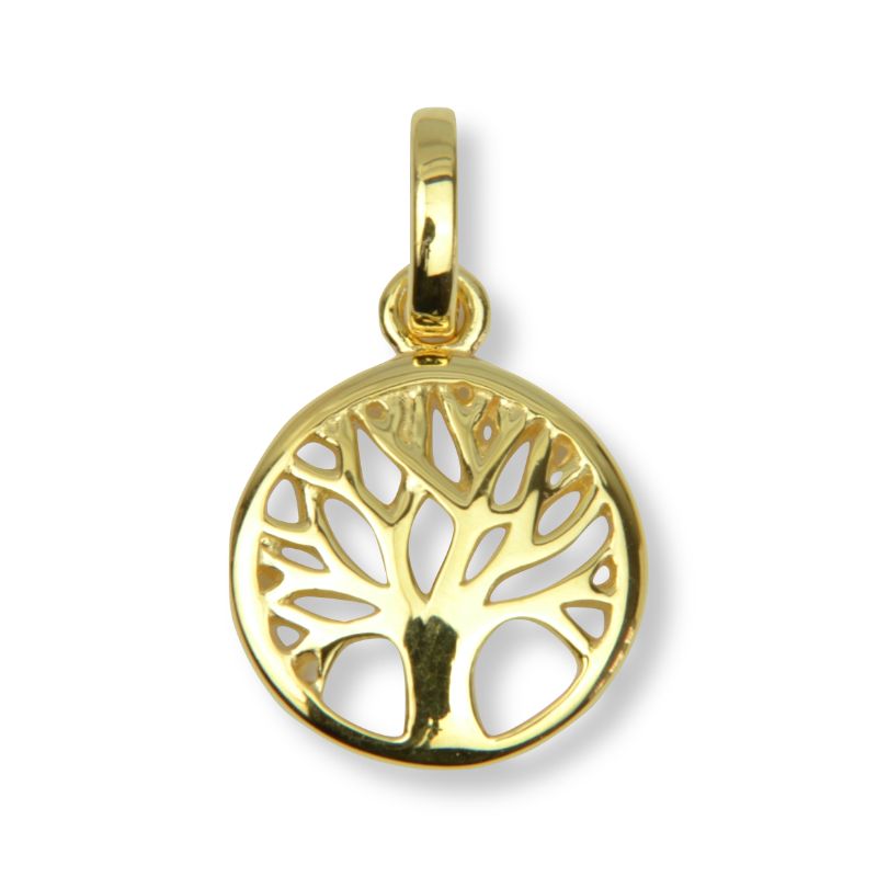 Schmidt Lebensbaum Anhänger aus 333 Gold für Damen und Kinder, Ø ca. 10,6mm, goldfarben
