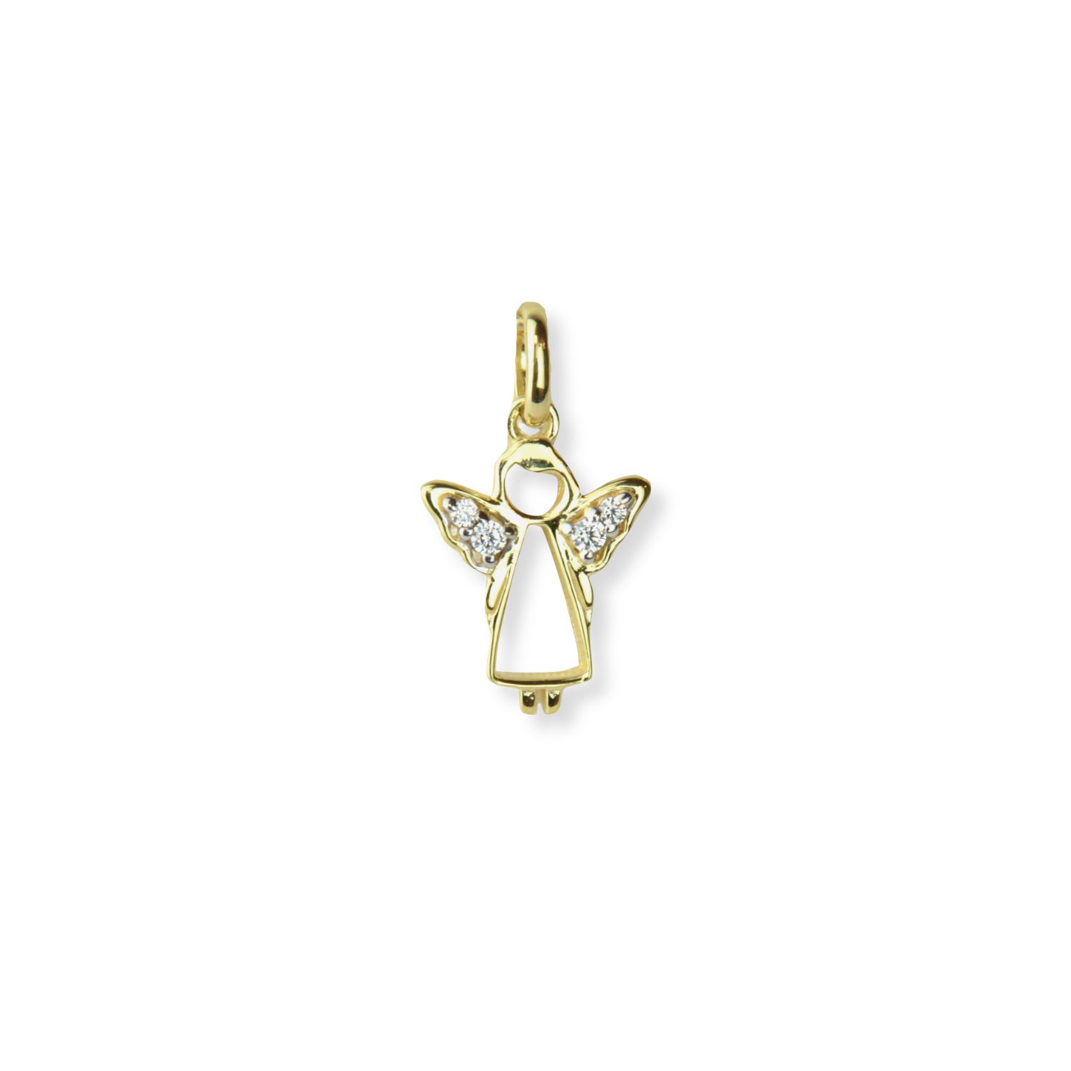 Schmidt Engel Anhänger aus 333 Gold für Damen und Kinder mit Zirkonia, 10x12,3mm, goldfarben