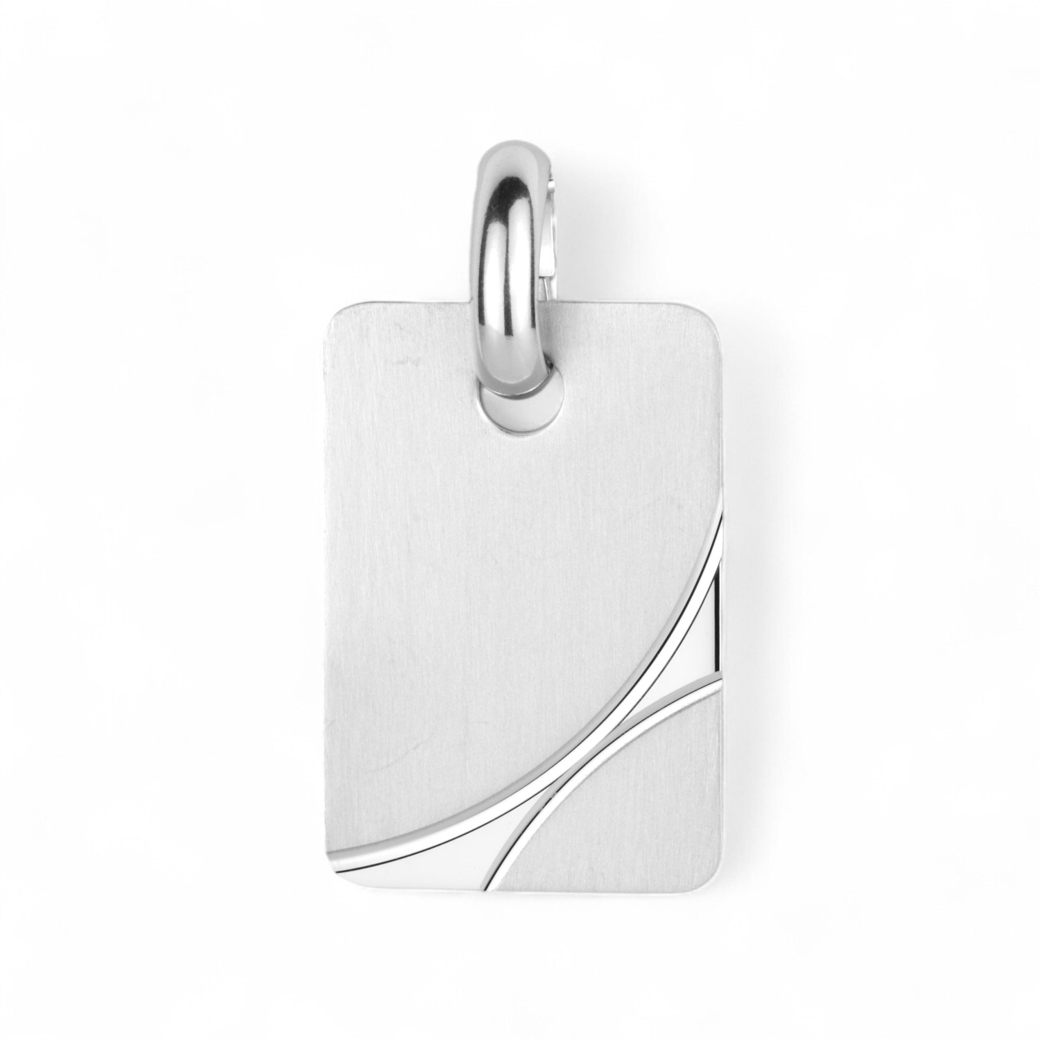 Schmidt Gravurplatte aus 925 Silber für Herren und Damen, 24x16,3mm, silberfarbener Anhänger