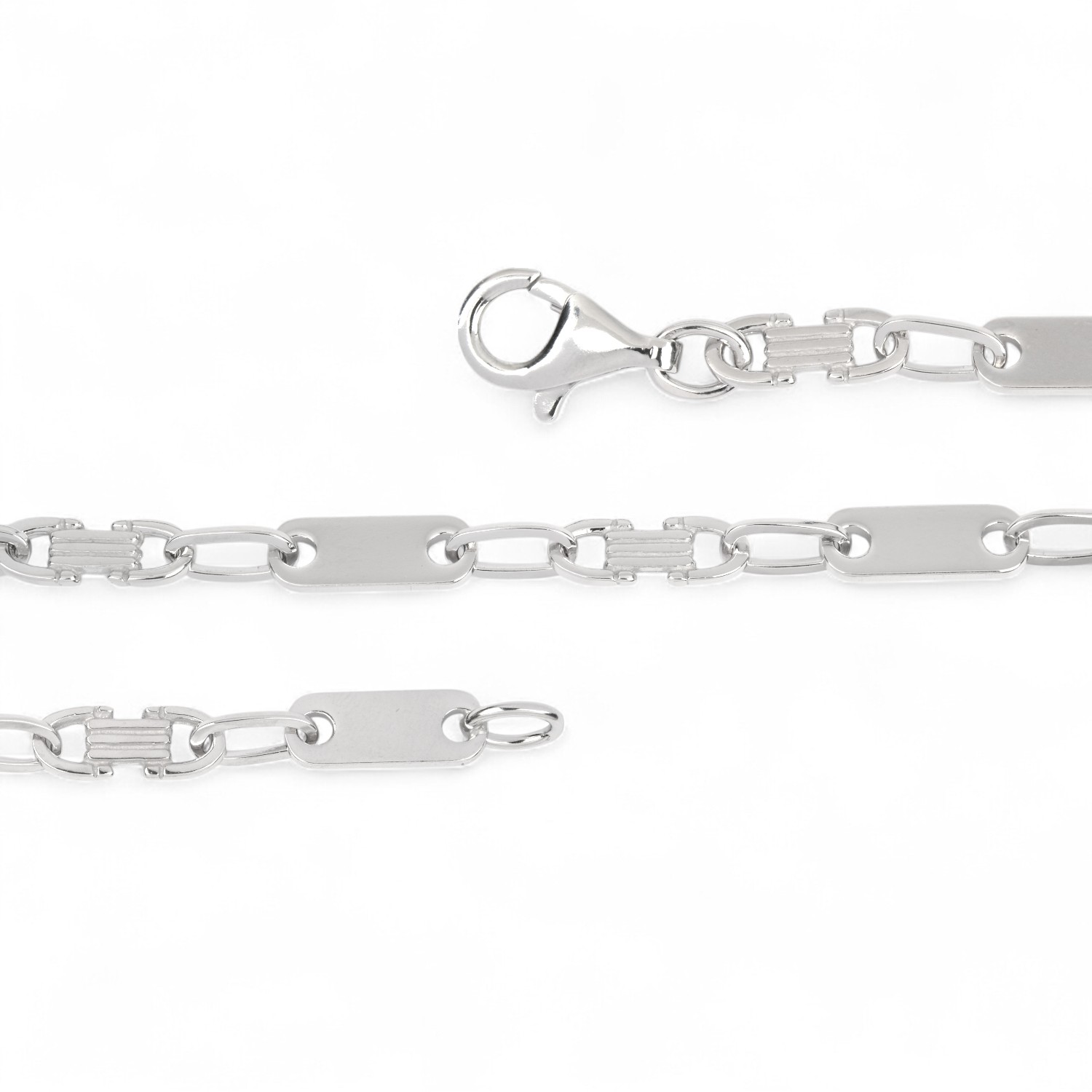 Schmidt Plattenkette 925 Silber Damen 50cm, 5,8mm, elegante silberfarbene Kette für jeden Anlass