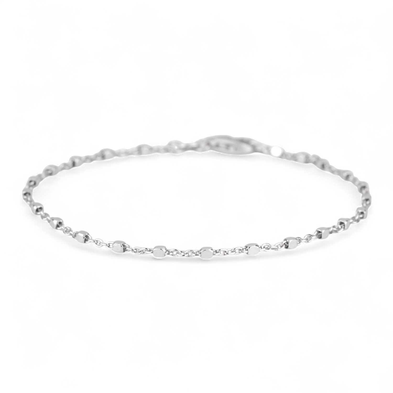Schmidt Damen Armband mit Fantasiemuster aus 925 Silber, 18cm lang, mit Karabinerverschluss, silberfarben