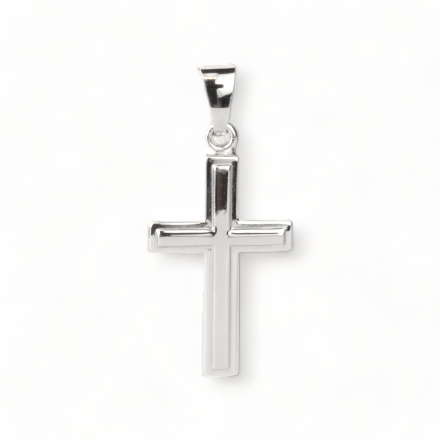 Schmidt Kreuz Anhänger aus 925 Silber für Herren und Damen, 20,7x12,9mm, silberfarben
