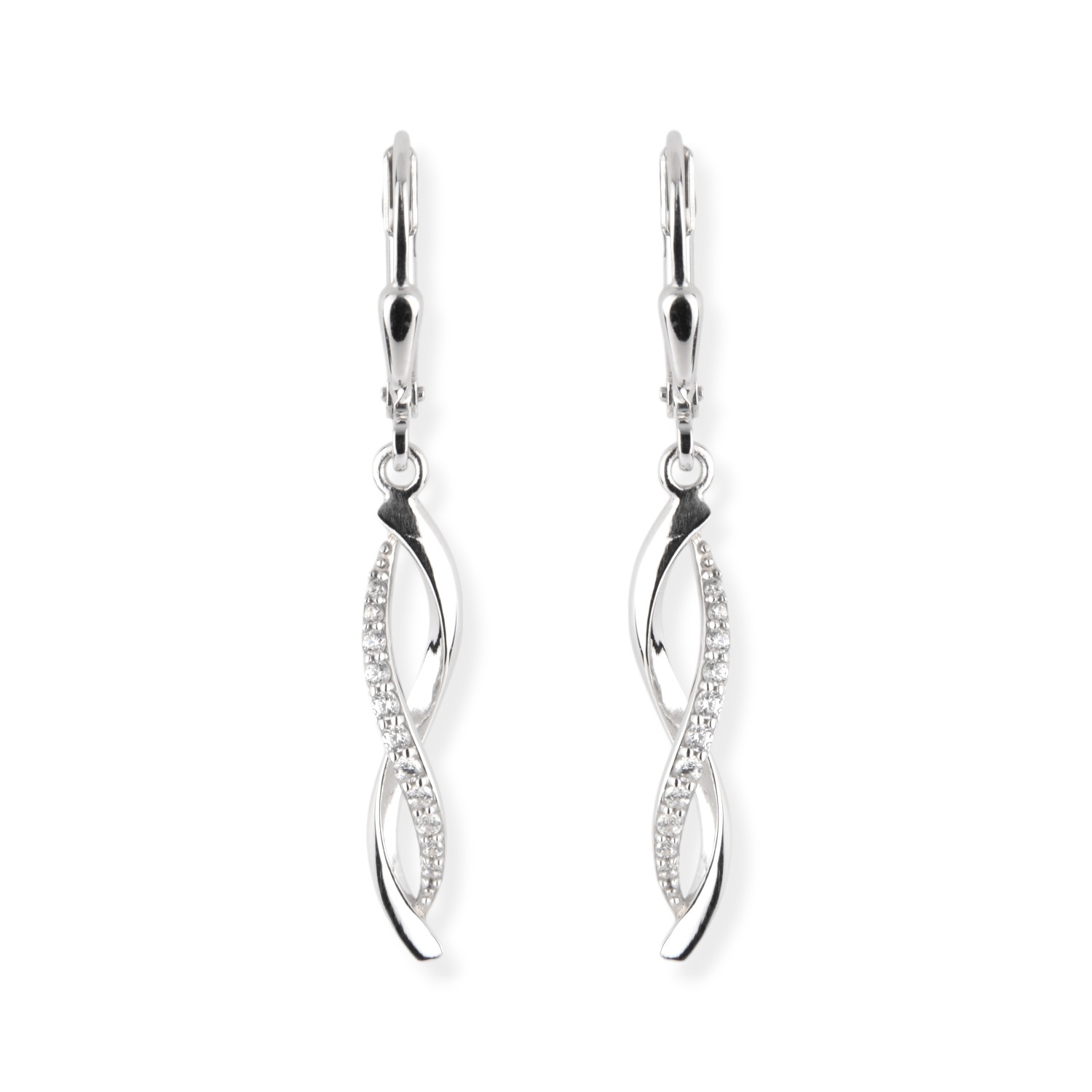 Schmidt Ohrhänger Damen aus 925 Silber mit Zirkonia, silberfarben, 4,8x37mm, eleganter Ohrschmuck