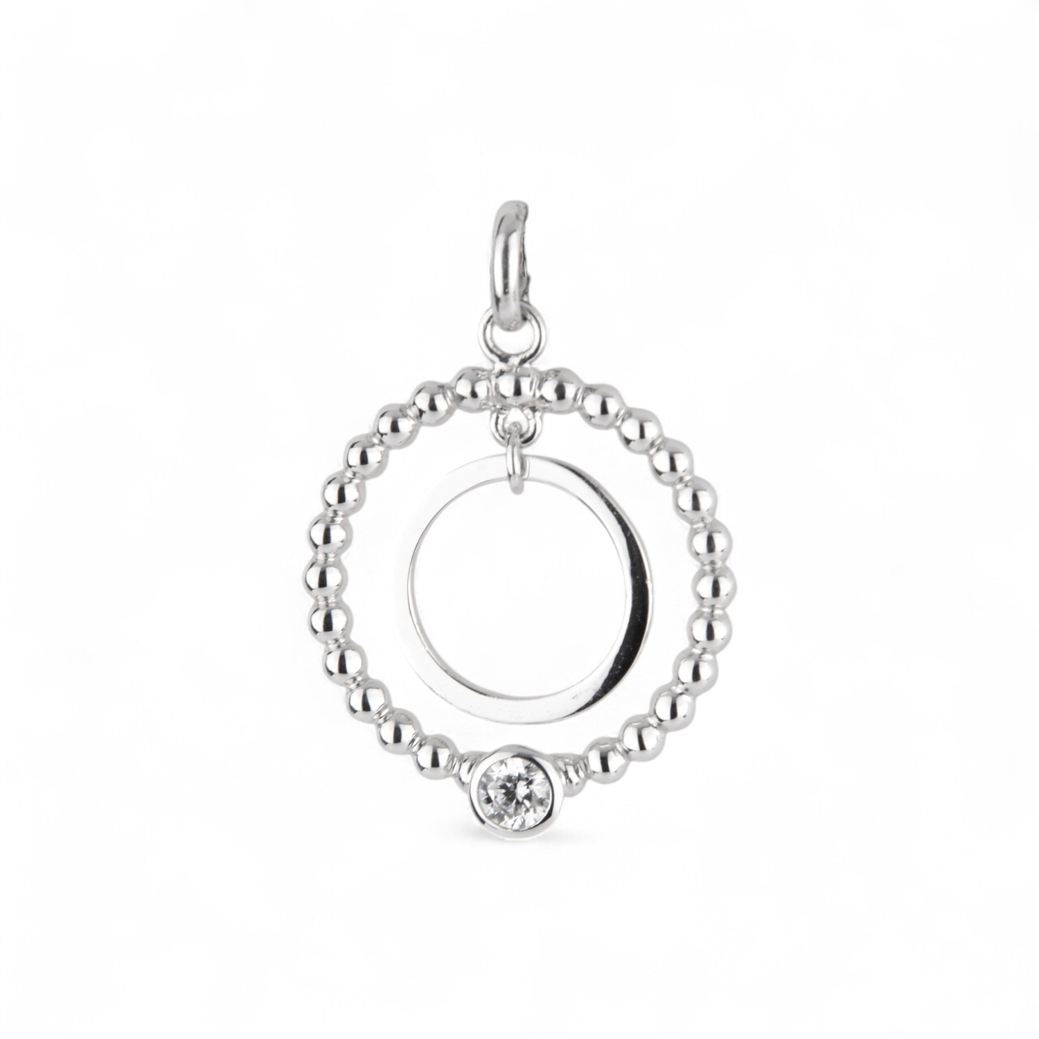 Schmidt Damen Anhänger aus 925 Silber mit Zirkonia, 18x26mm, silberfarben, elegantes Schmuckstück