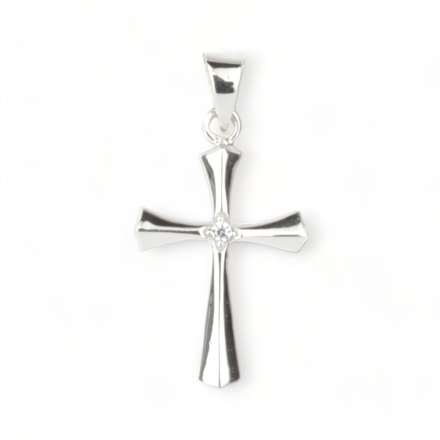 Schmidt Damen Anhänger Kreuz aus 925 Silber mit Zirkonia, 17,2x12,4mm, silberfarben
