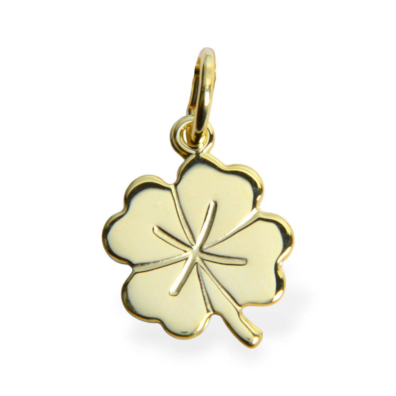 Glücksanhänger Kleeblatt aus 333 Gold für Damen und Kinder, goldfarben, ca. 16x10mm, stilvolles Schmuckstück