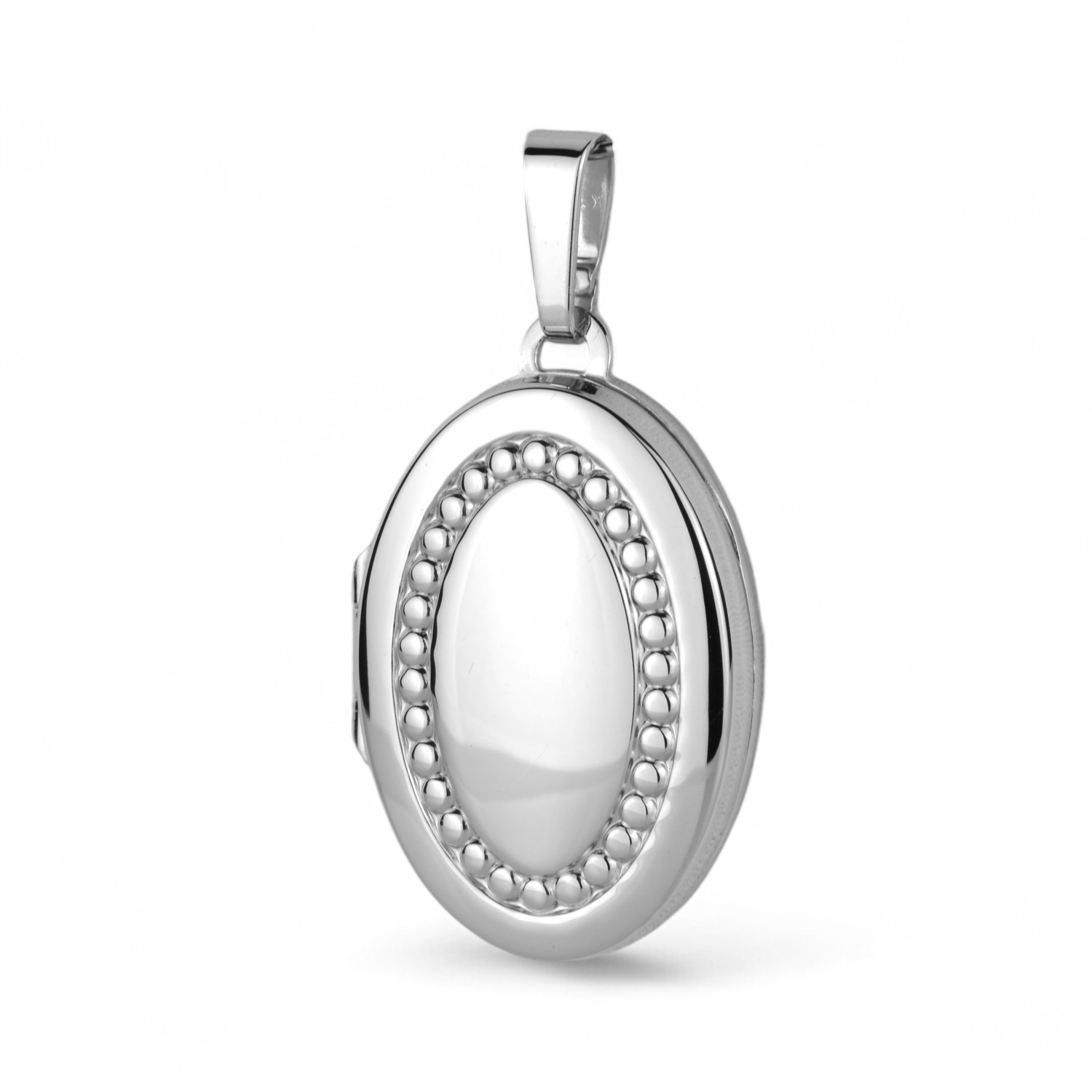 Schmidt Medaillon für Damen aus 925er Silber, silberfarbener Anhänger, Größe 23,4x16,5mm