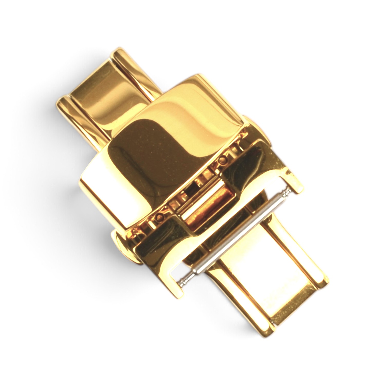 Vater & Sohn Faltschließe für Lederband 18 mm, Edelstahl goldfarben glänzend PVD, Damen & Herren