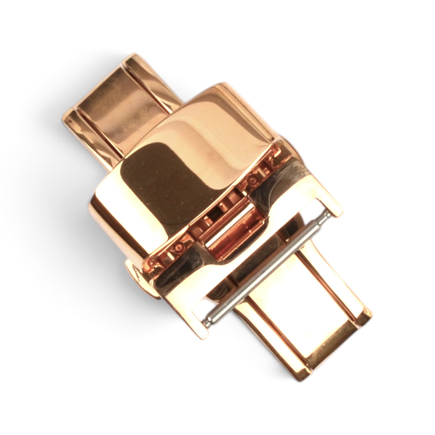 Vater & Sohn Faltschließe für Lederband roségoldfarben, Edelstahl PVD glänzend, 18 mm, Damen & Herren