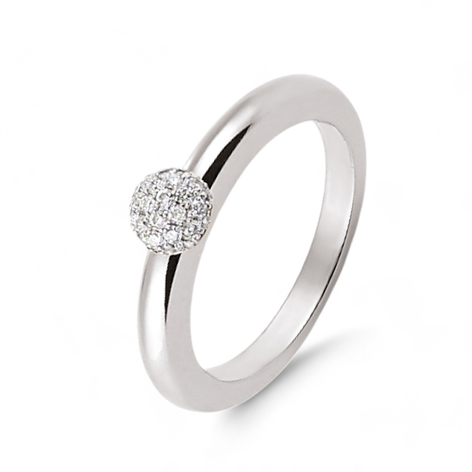 AMICI Damenring in Silber 750 Gold, 25 Brillanten 0,22 ct, Größe 57