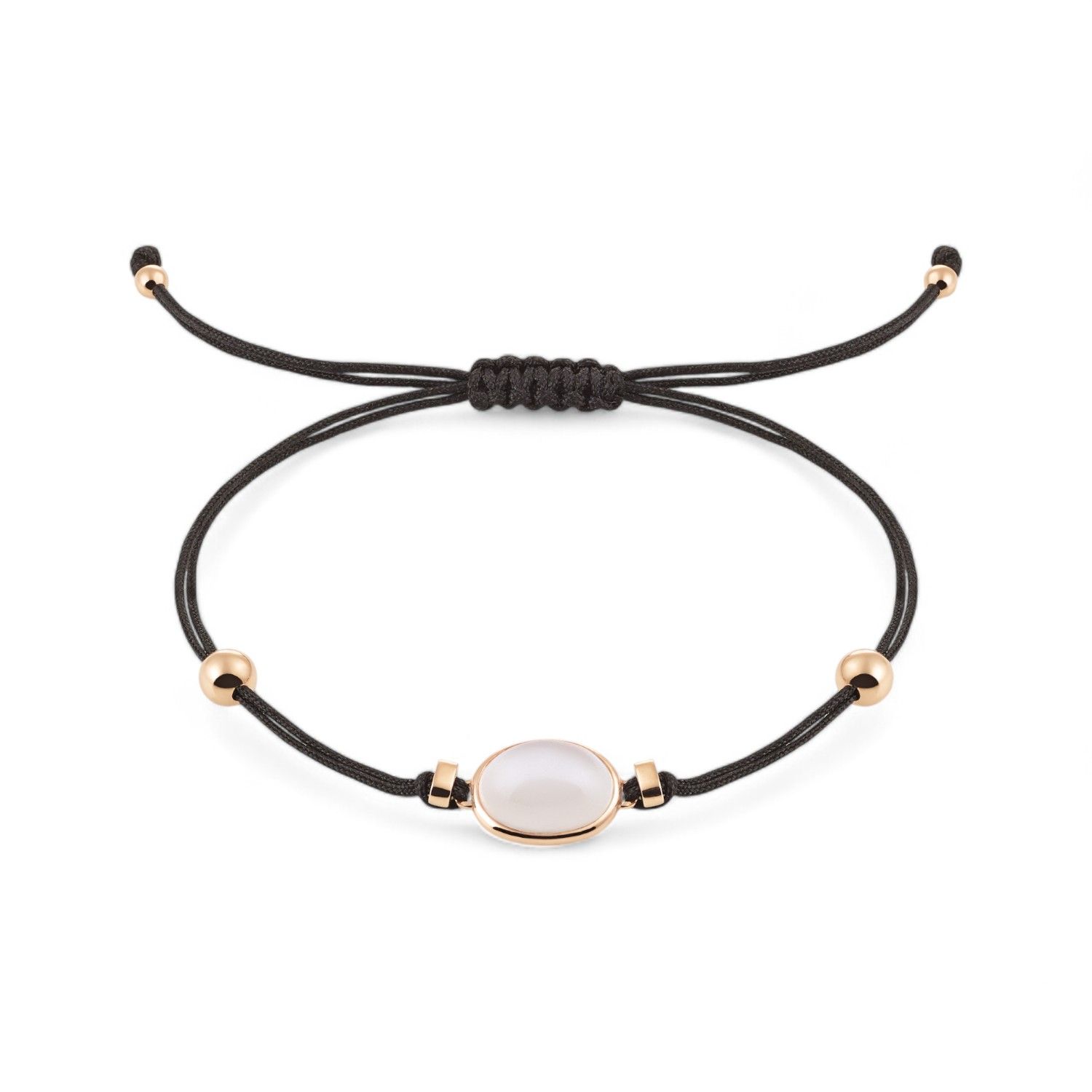 Verstellbares AMICI Armband mit 3,50 ct Mondstein in rot/roségoldfarben für Damen, 585 Gold