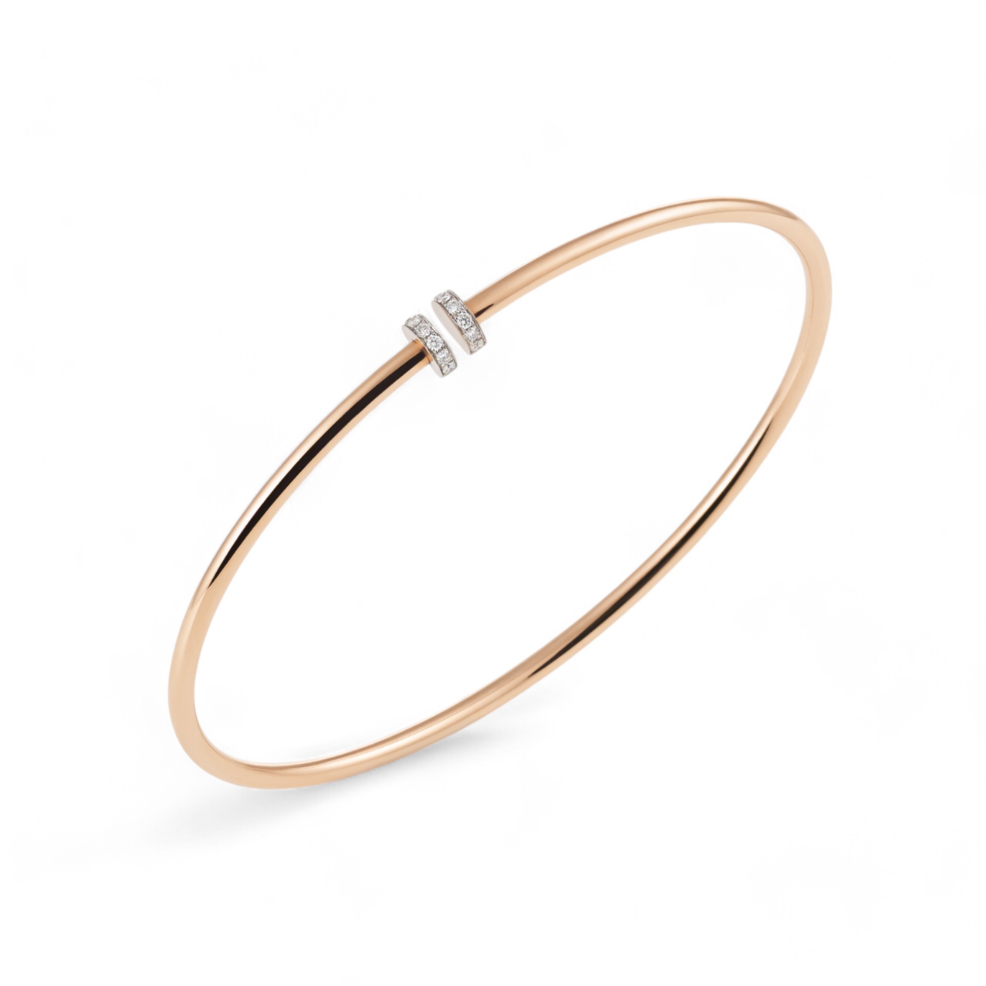 AMICI Armreif Damen 14 Brillanten 0,10 ct rot/roségold 750 Gold feines Weiß Schmuck für besondere Anlässe