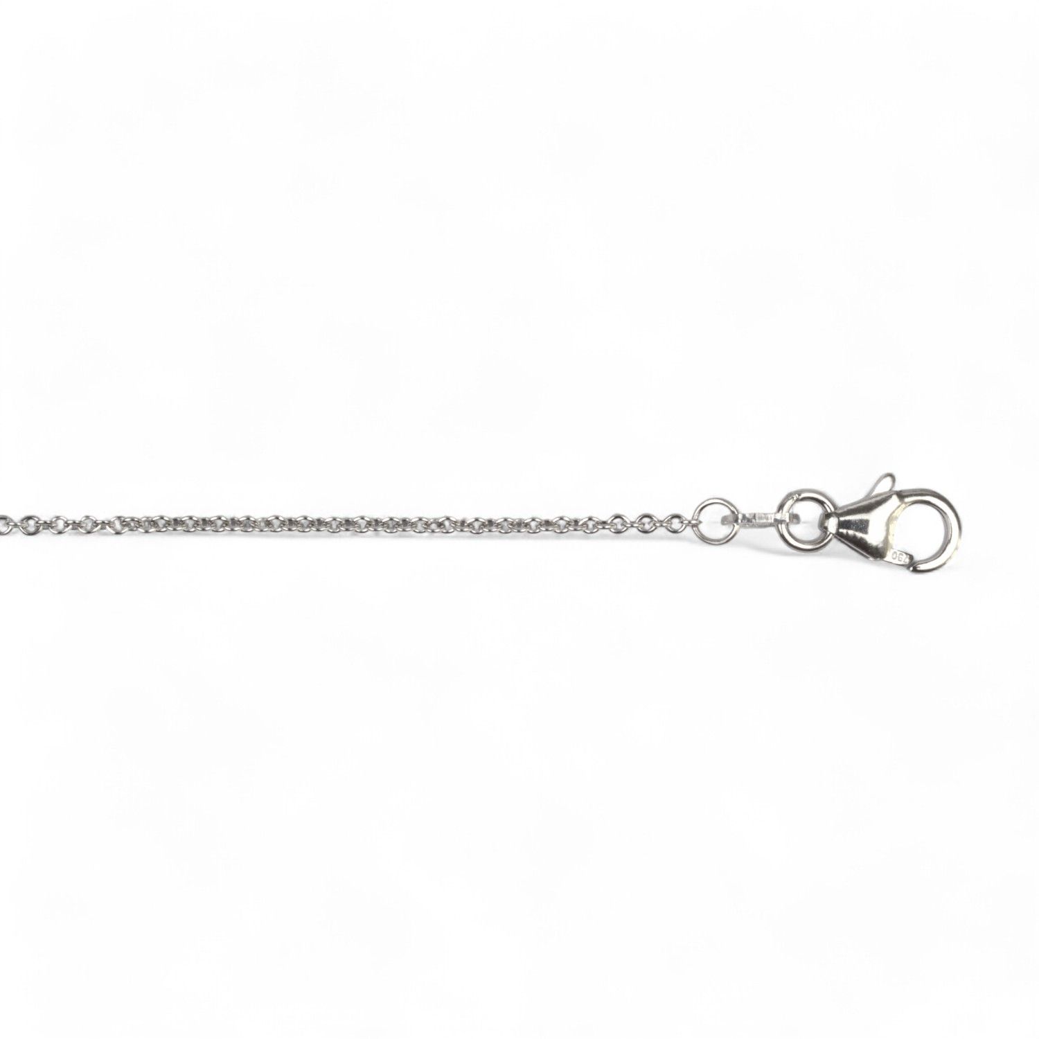 AMICI Damen Kette aus 750 Weißgold, 42 cm Rundanker mit Zwischenöse, silberfarben, ca. 1,2 mm stark