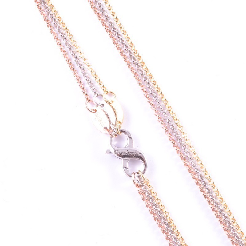 Engelsrufer Damen Kette 80cm, 925 Silber, tricolor in Silber, Gold & Roségold