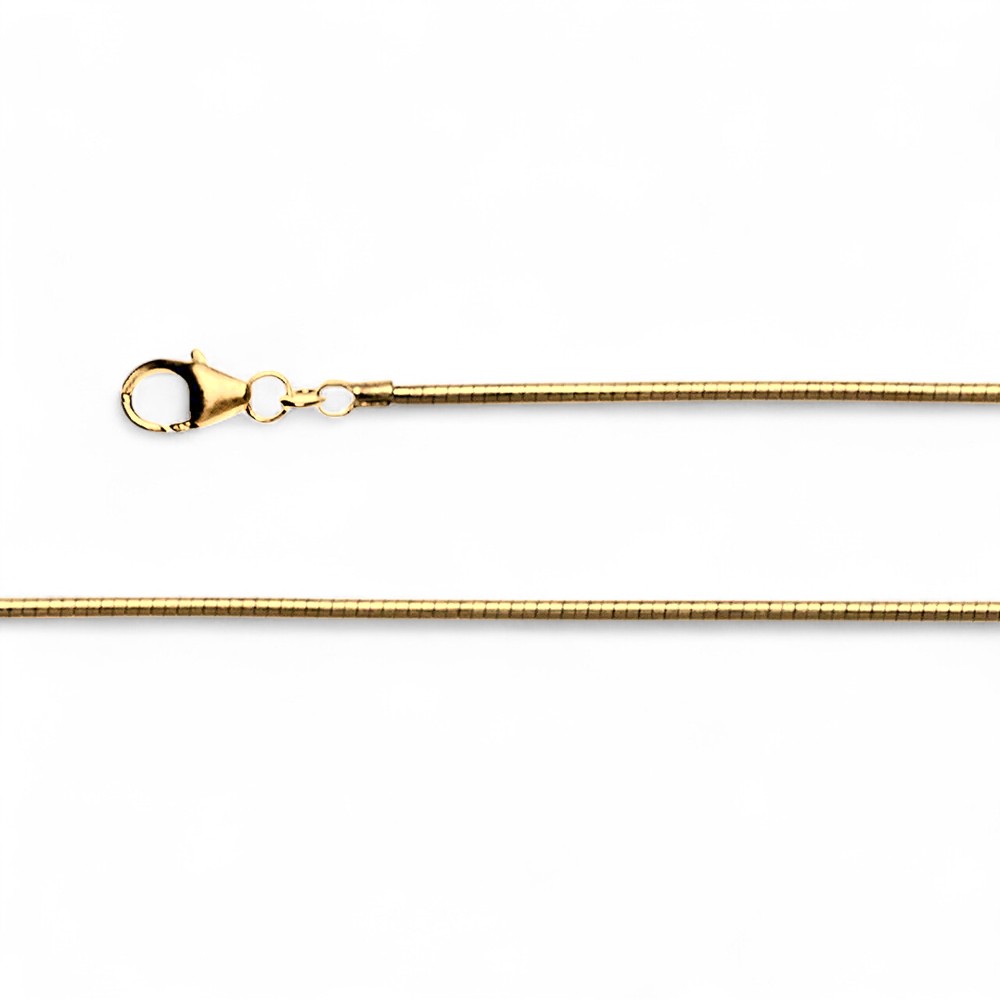 Bastian Halsreif Omega Tonda 45cm goldfarben 925 Silber vergoldet für Damen, 2mm Kette