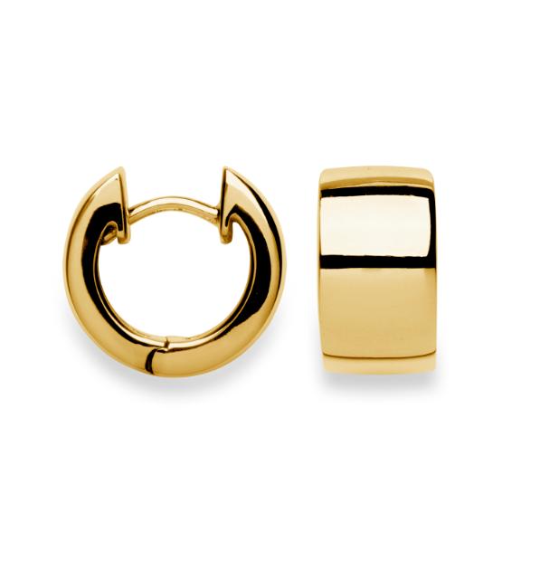 Bastian Creole Little Precious Ohrschmuck für Damen, vergoldetes Silber, Ø13mm, goldfarben
