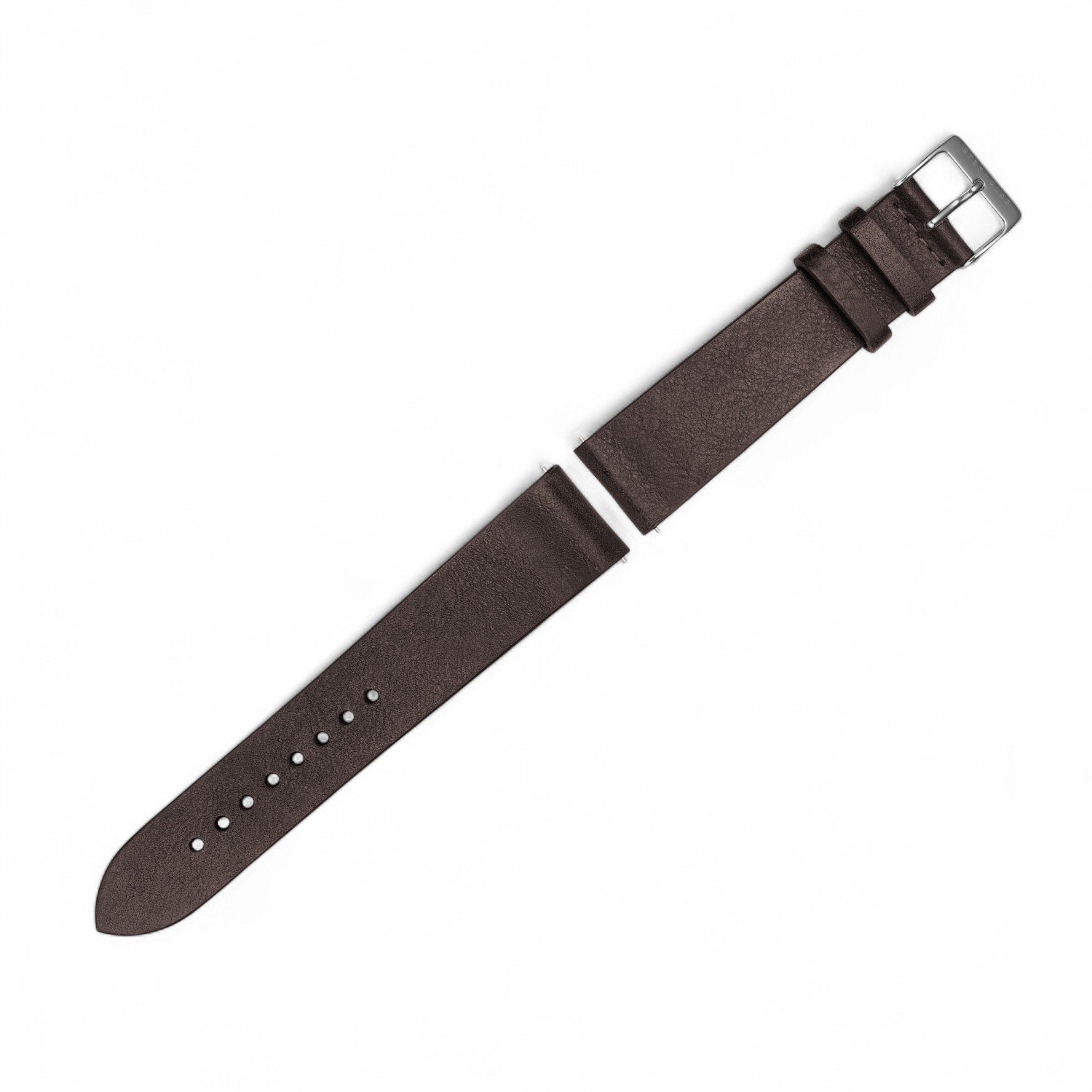 STERNGLAS Vintage 20 Mokka Silber Leder Uhrenarmband für Herren und Damen, braun/silber, 20mm breit