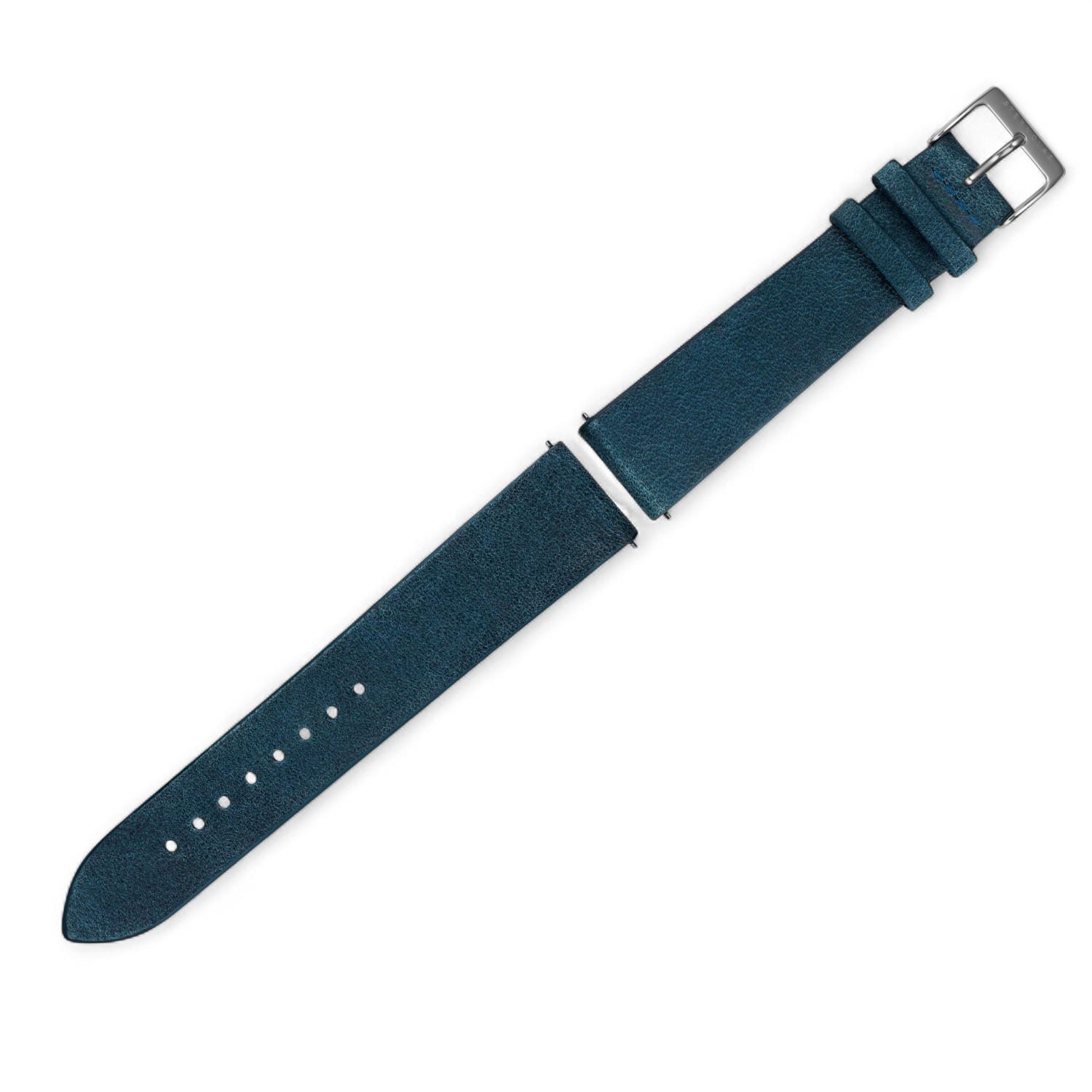 STERNGLAS Vintage 20 Uhrenarmband nachtblau Leder für Herren & Damen, silberne Schließe, 4 mm dick