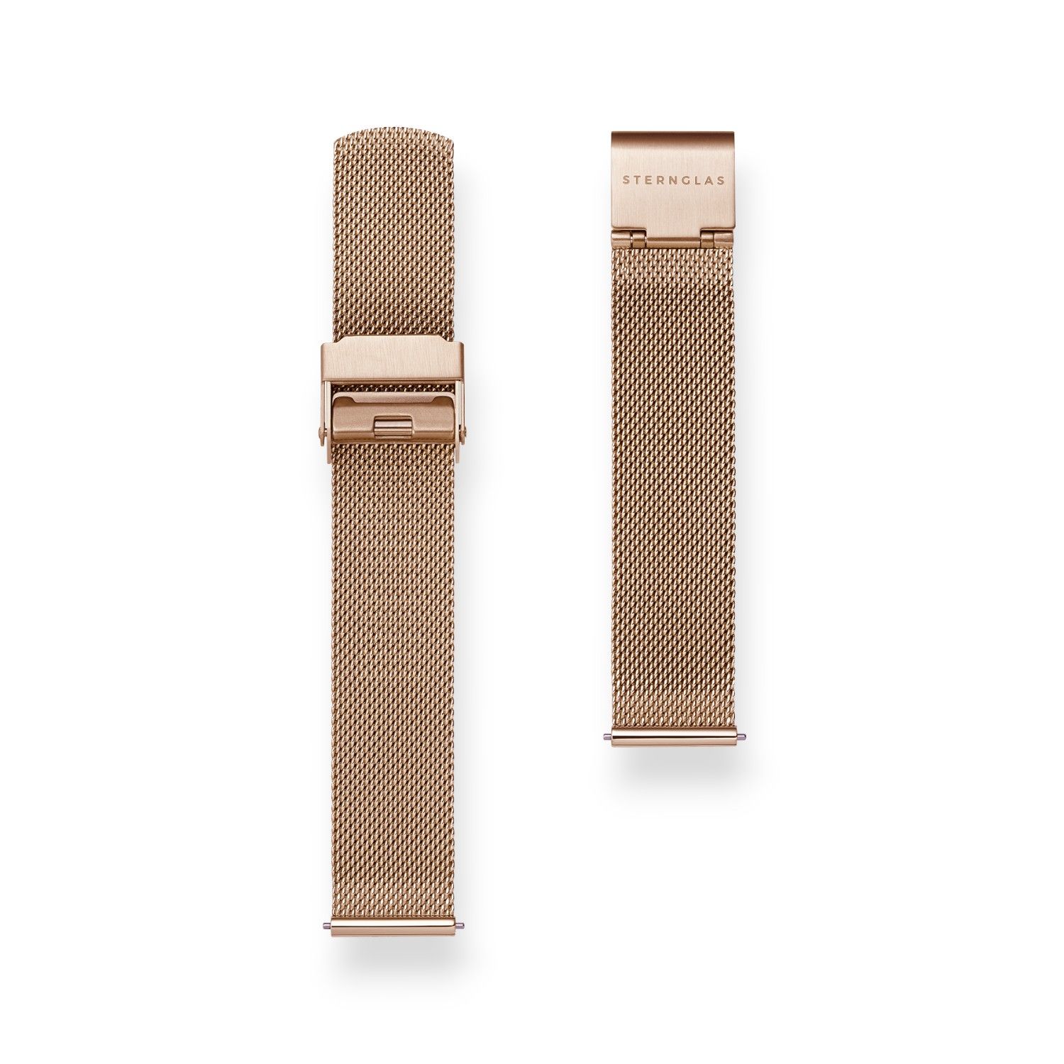 STERNGLAS Milanaise 16 Damen Uhrenarmband rot/roségoldfarben Edelstahl mit Schnellverschluss